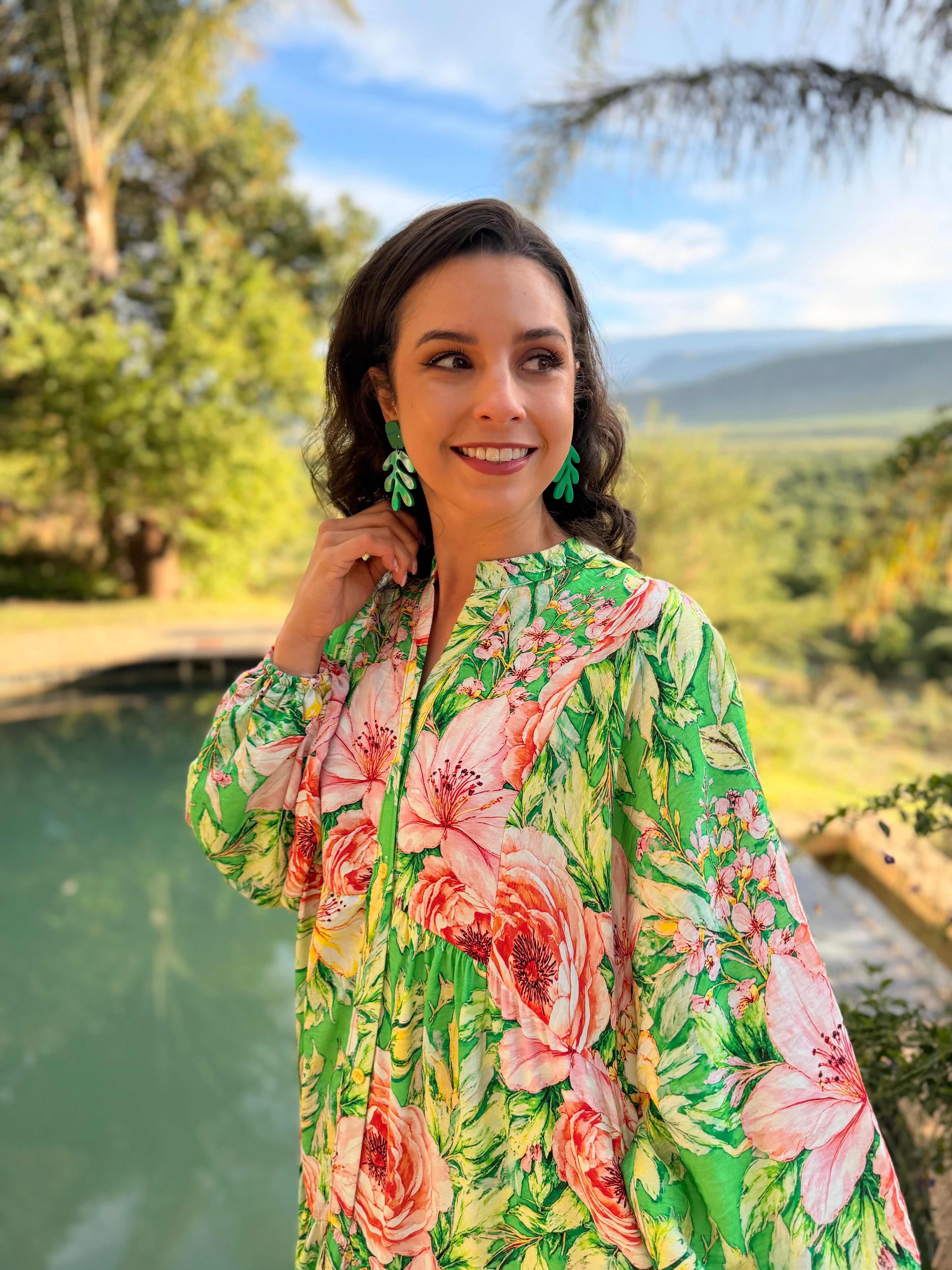 Jenna dress - Green rose