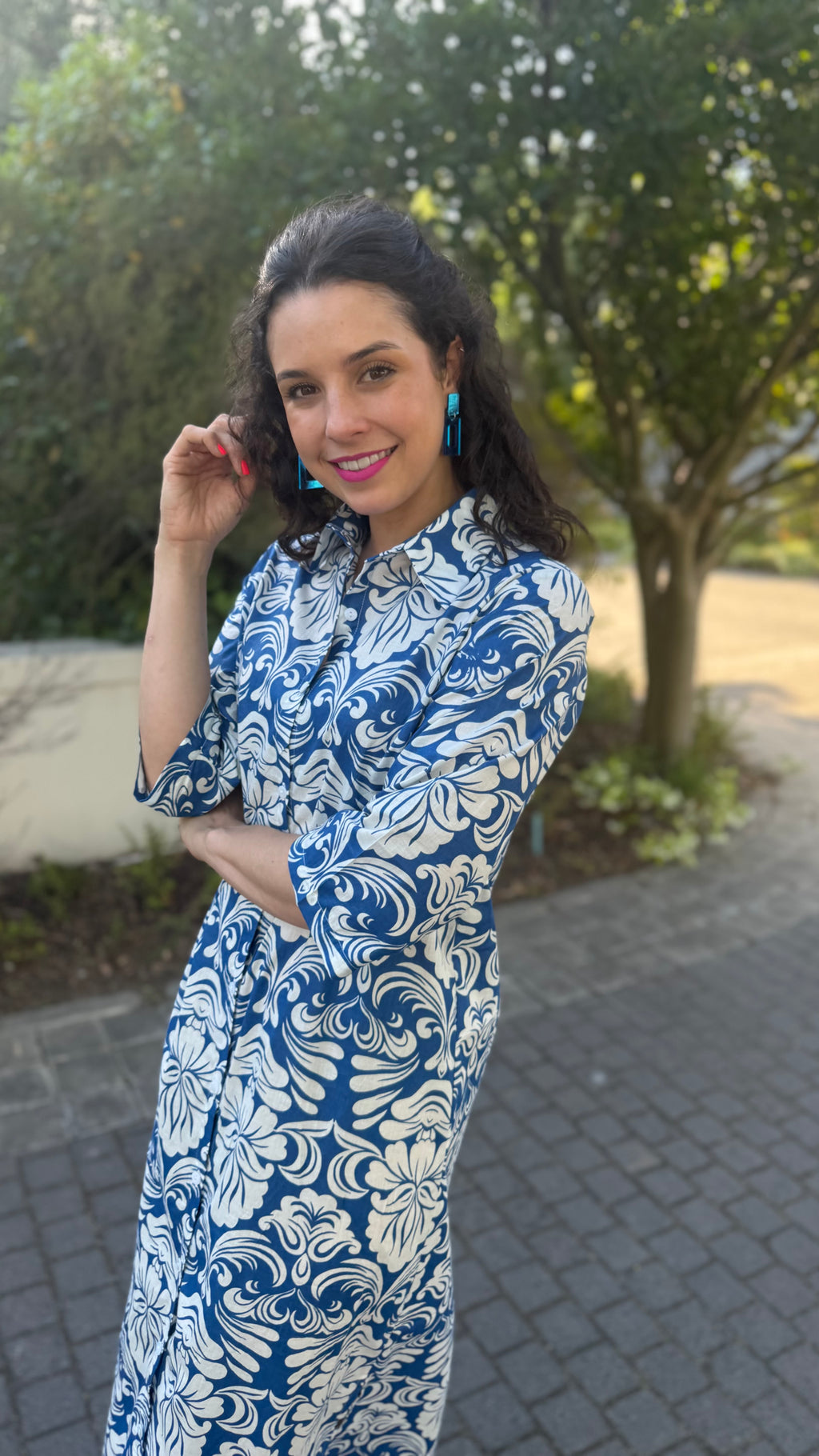 Jennifer dress - Blue & White