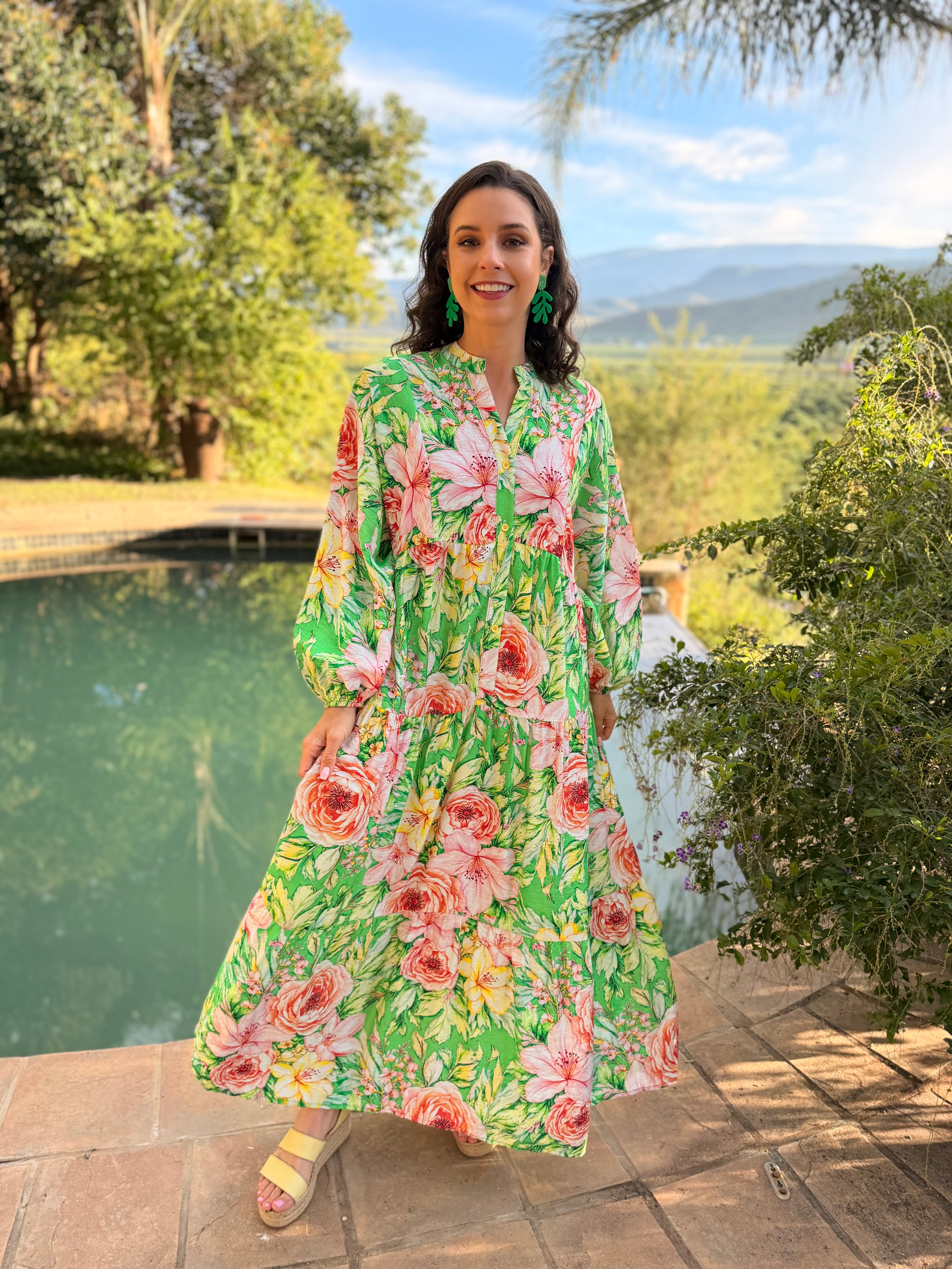 Jenna dress - Green rose