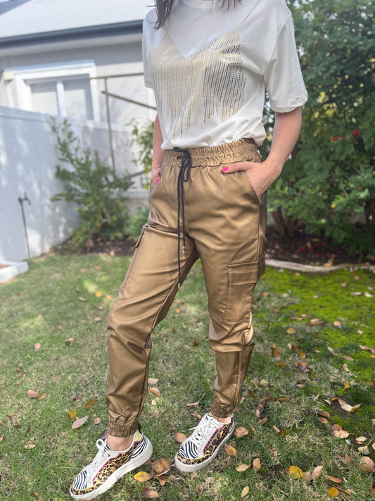 Italian cargo pants - Bronze