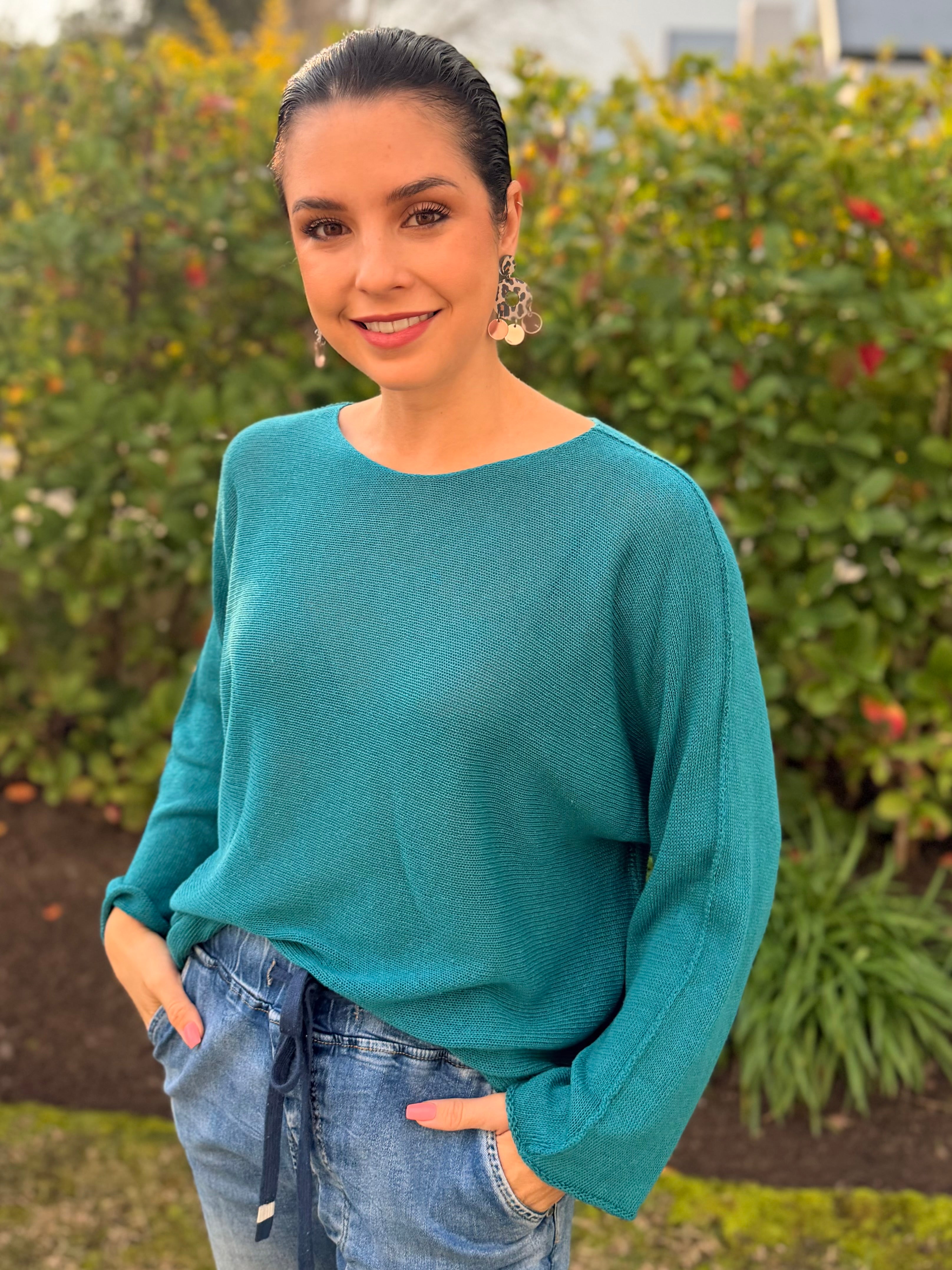 Italian cotton knit - Teal