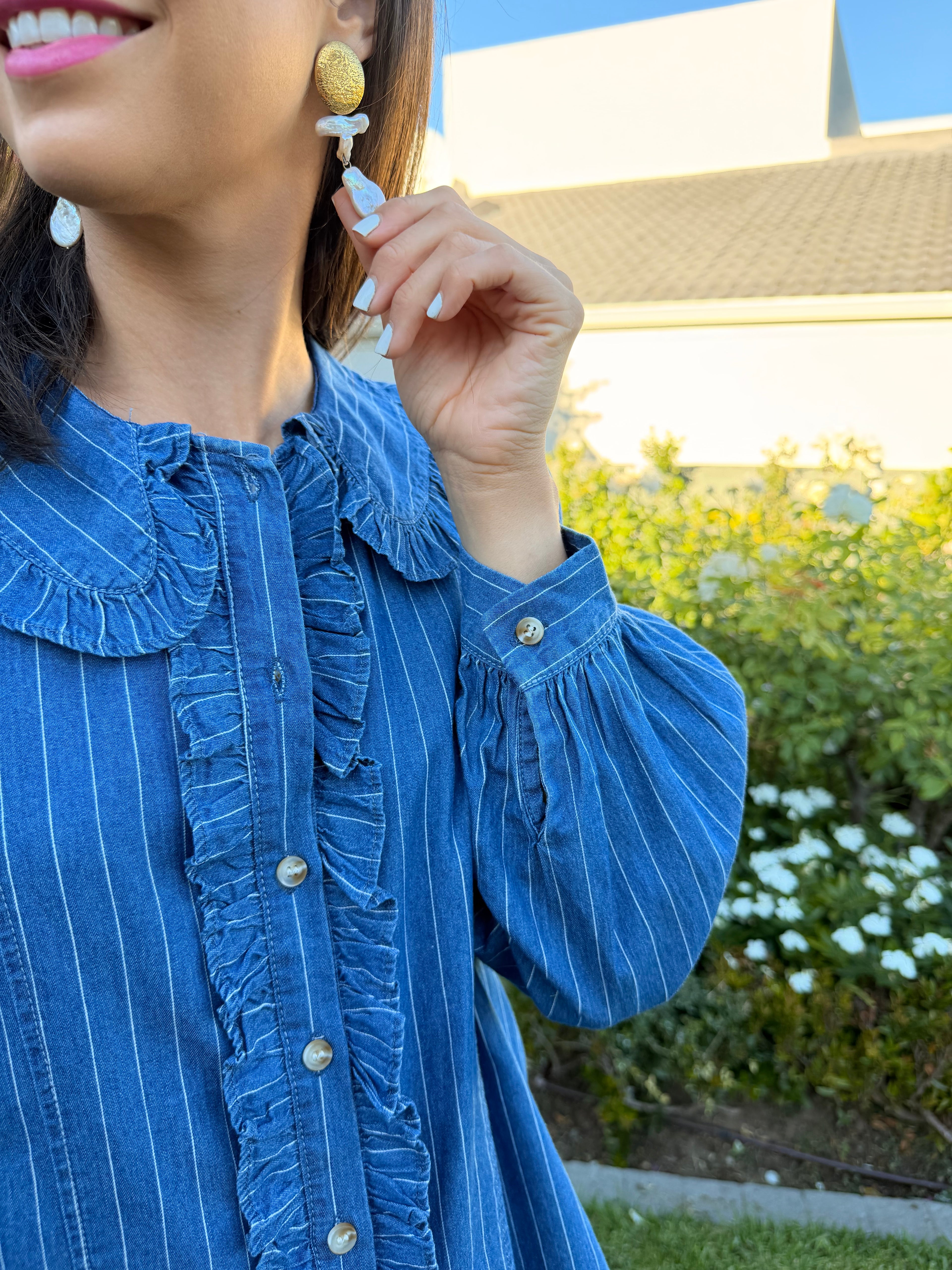 Bernice Italian blouse - Denim