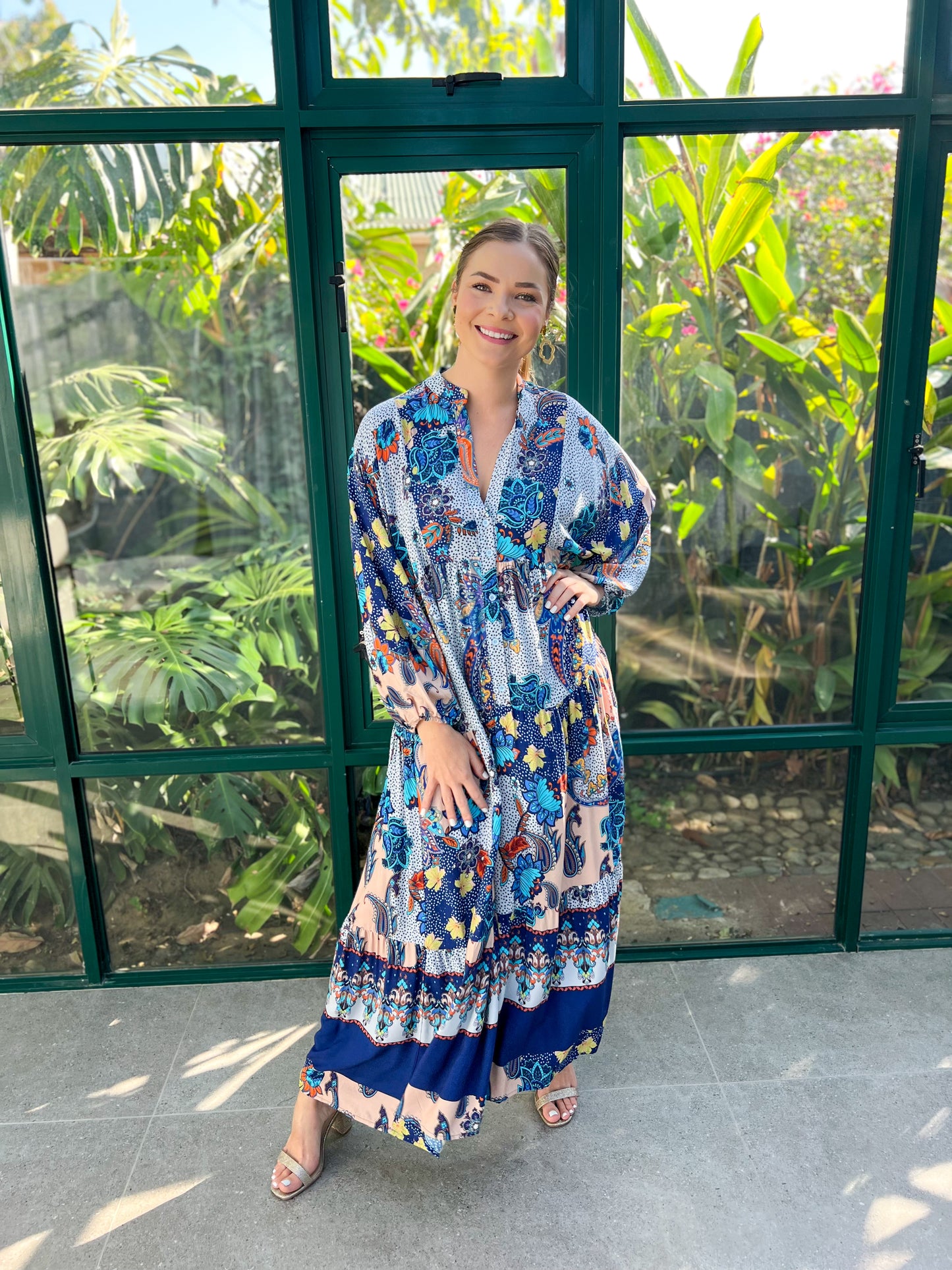 Jenna dress - Blue paisley