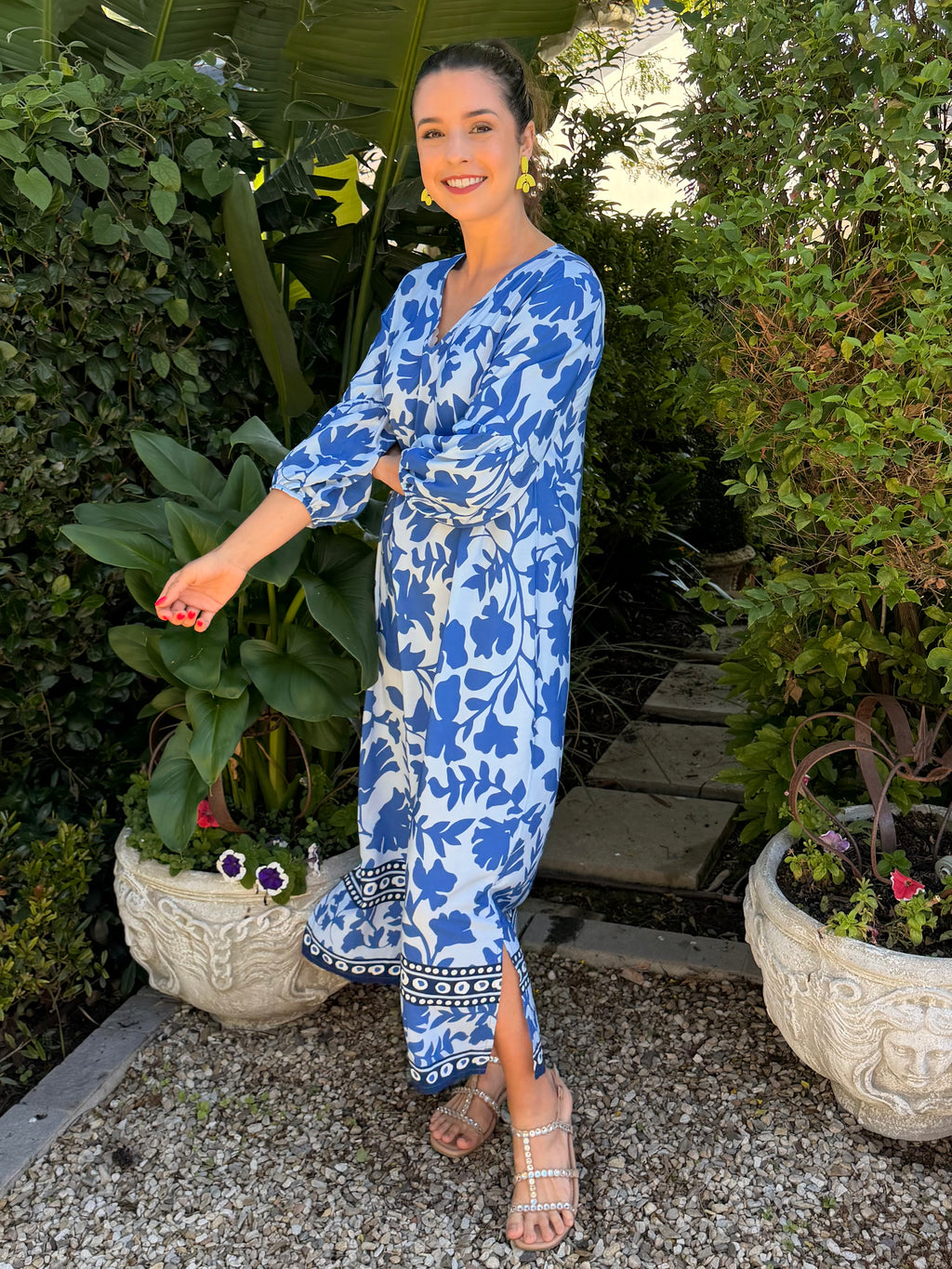 Gia dress - Blue floral