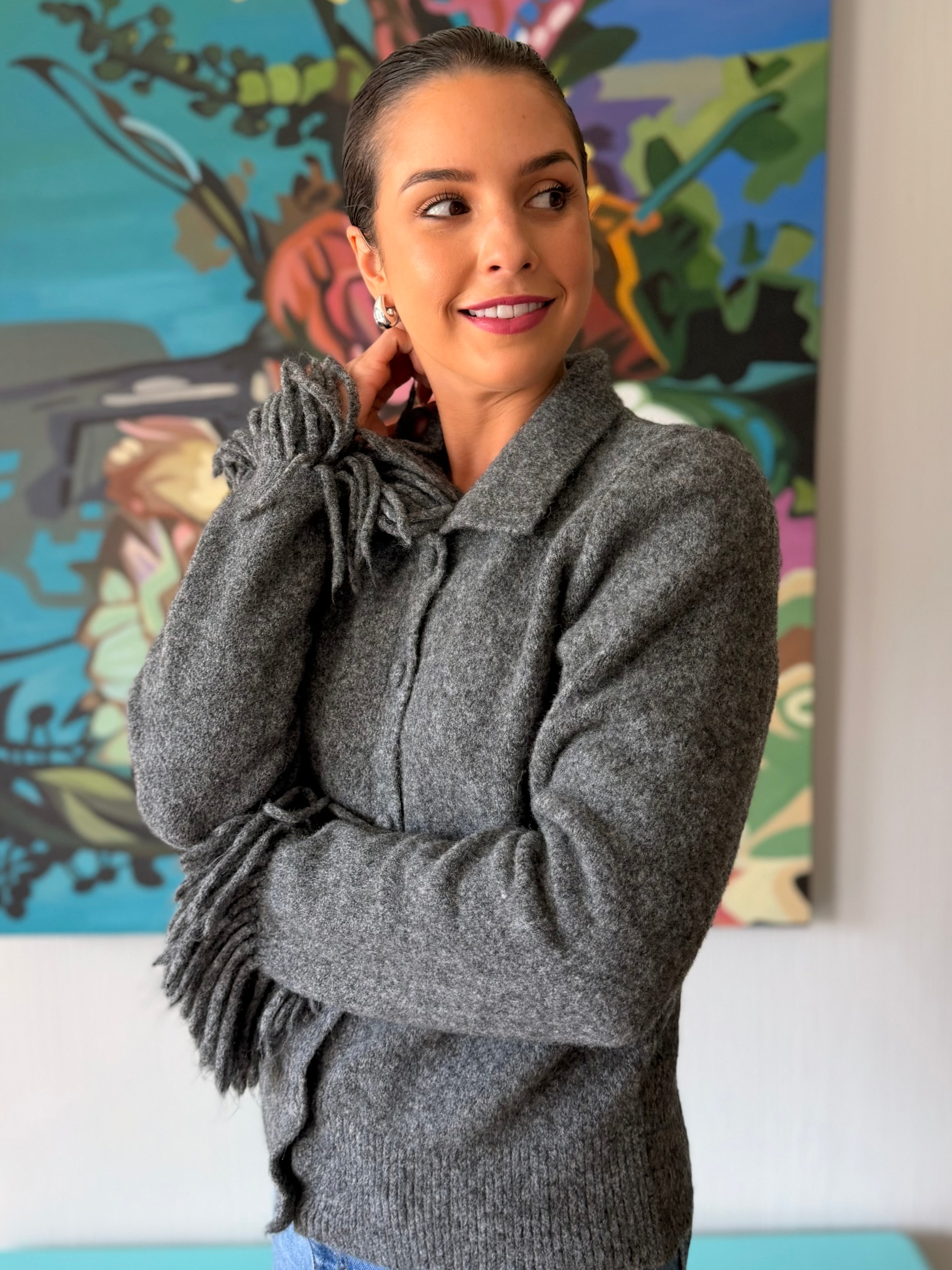 Fringe knit - Charcoal grey