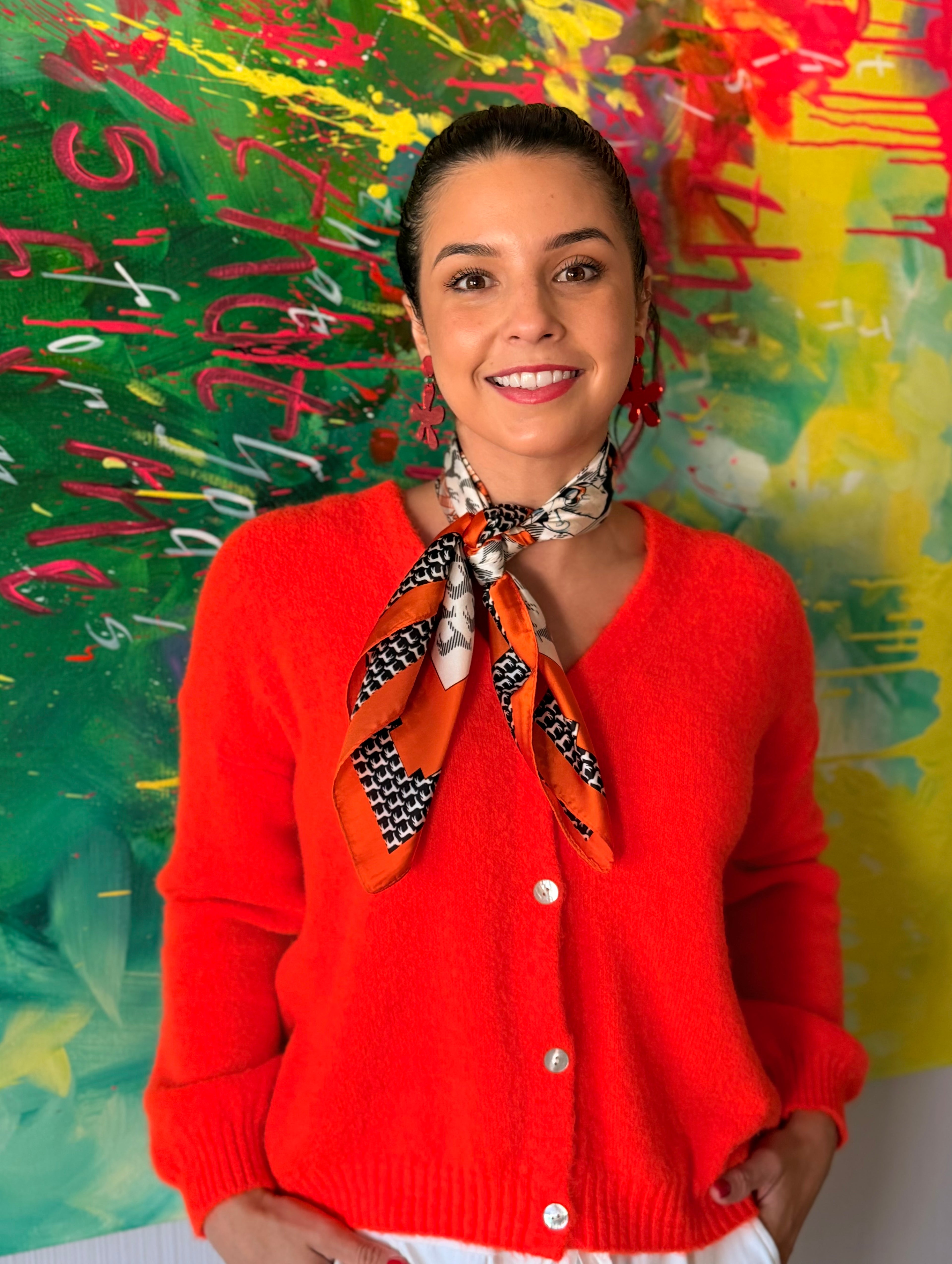 Baby alpaca cardigan - Orange