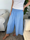 Blue linen pants