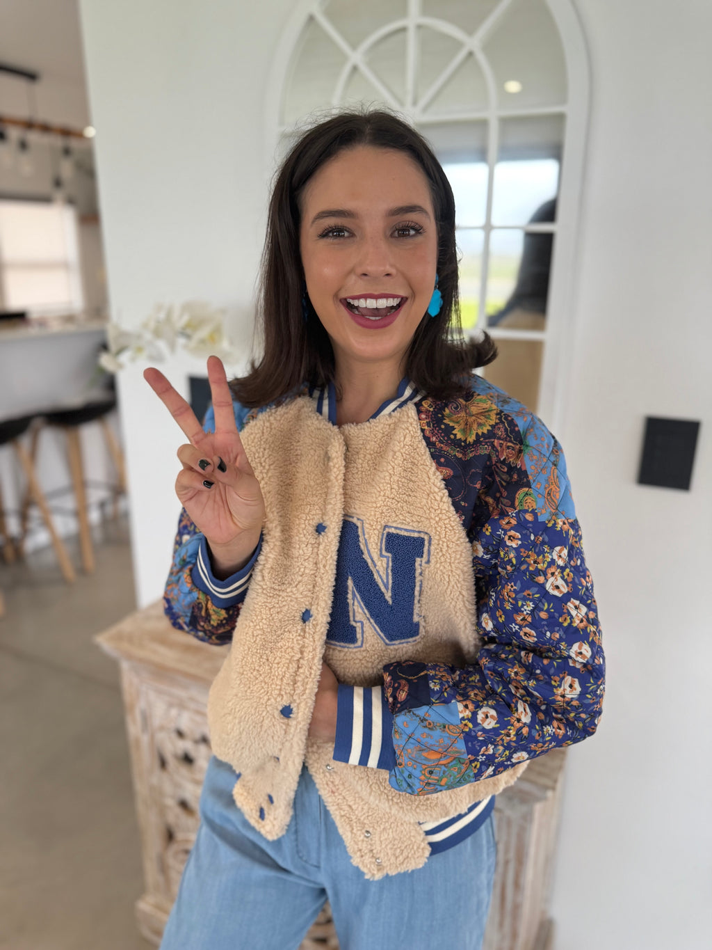 Teddy bomber jacket - Blue