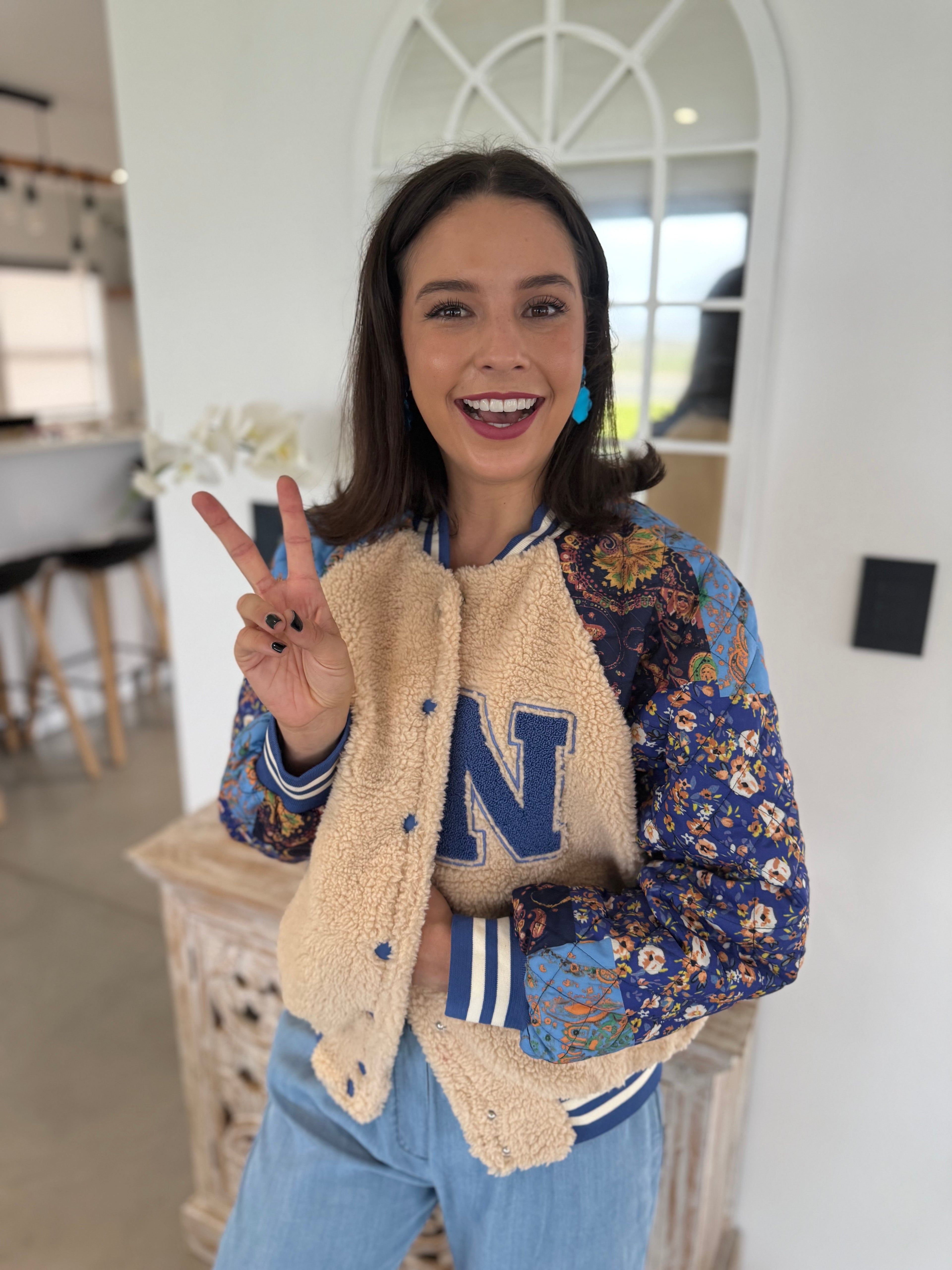 Teddy bomber jacket - Blue