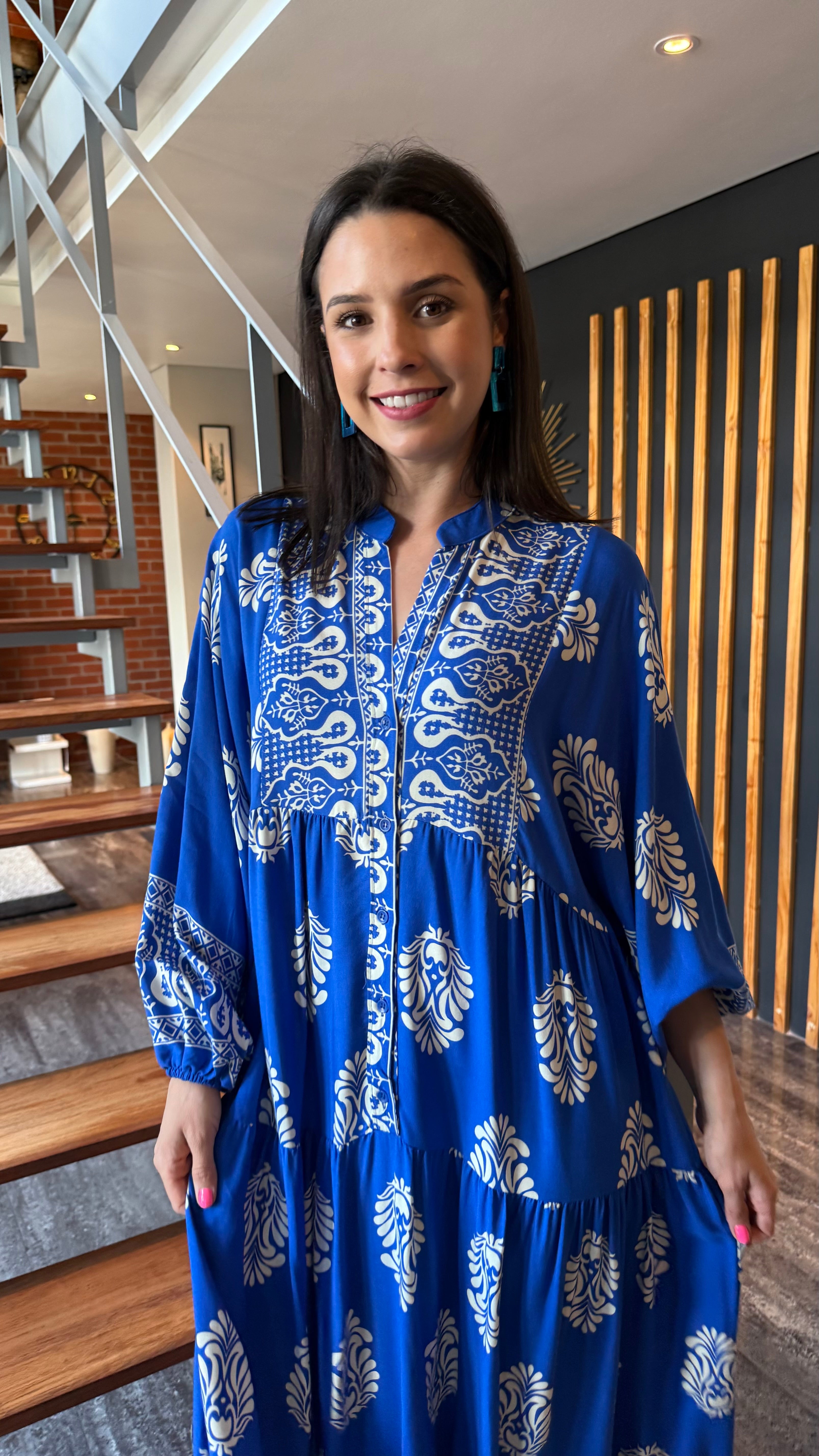 Jenna dress - Blue tribal