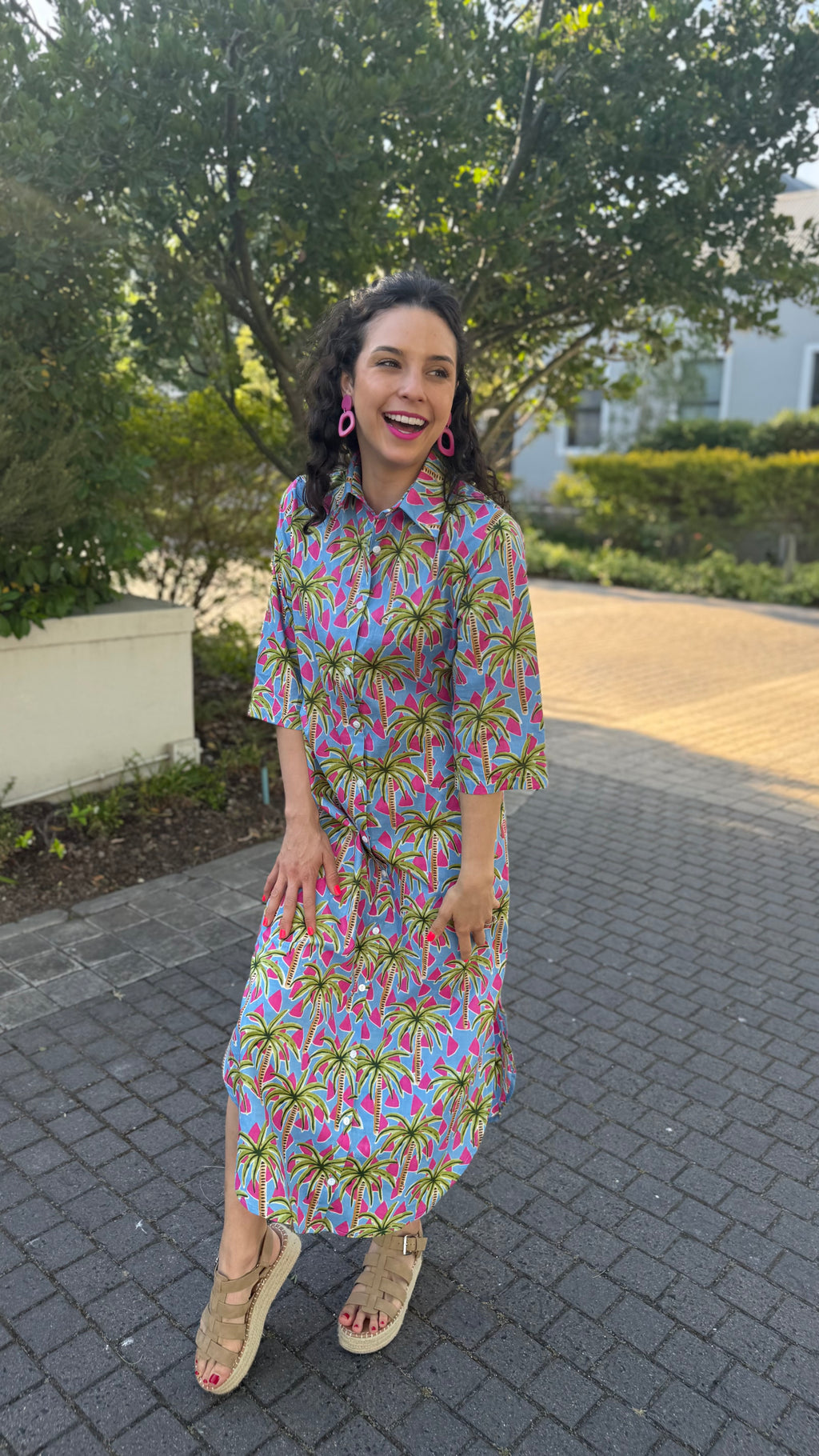 Jennifer dress - Blue palm