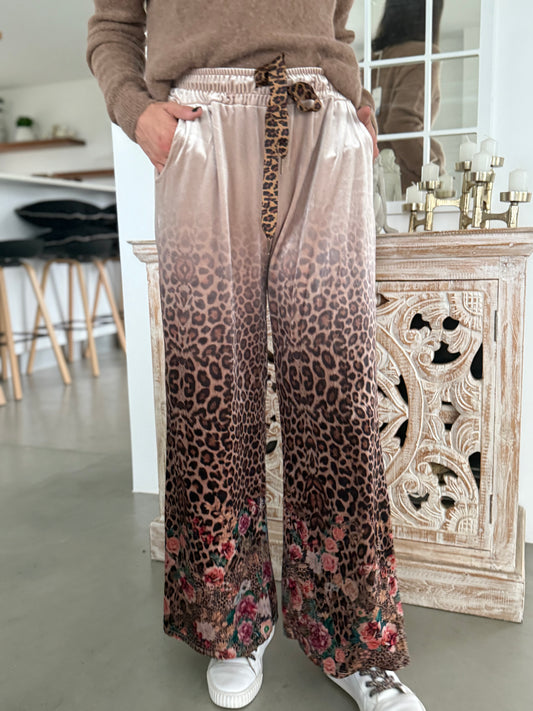 Vevi velvet pants - Leopard rose
