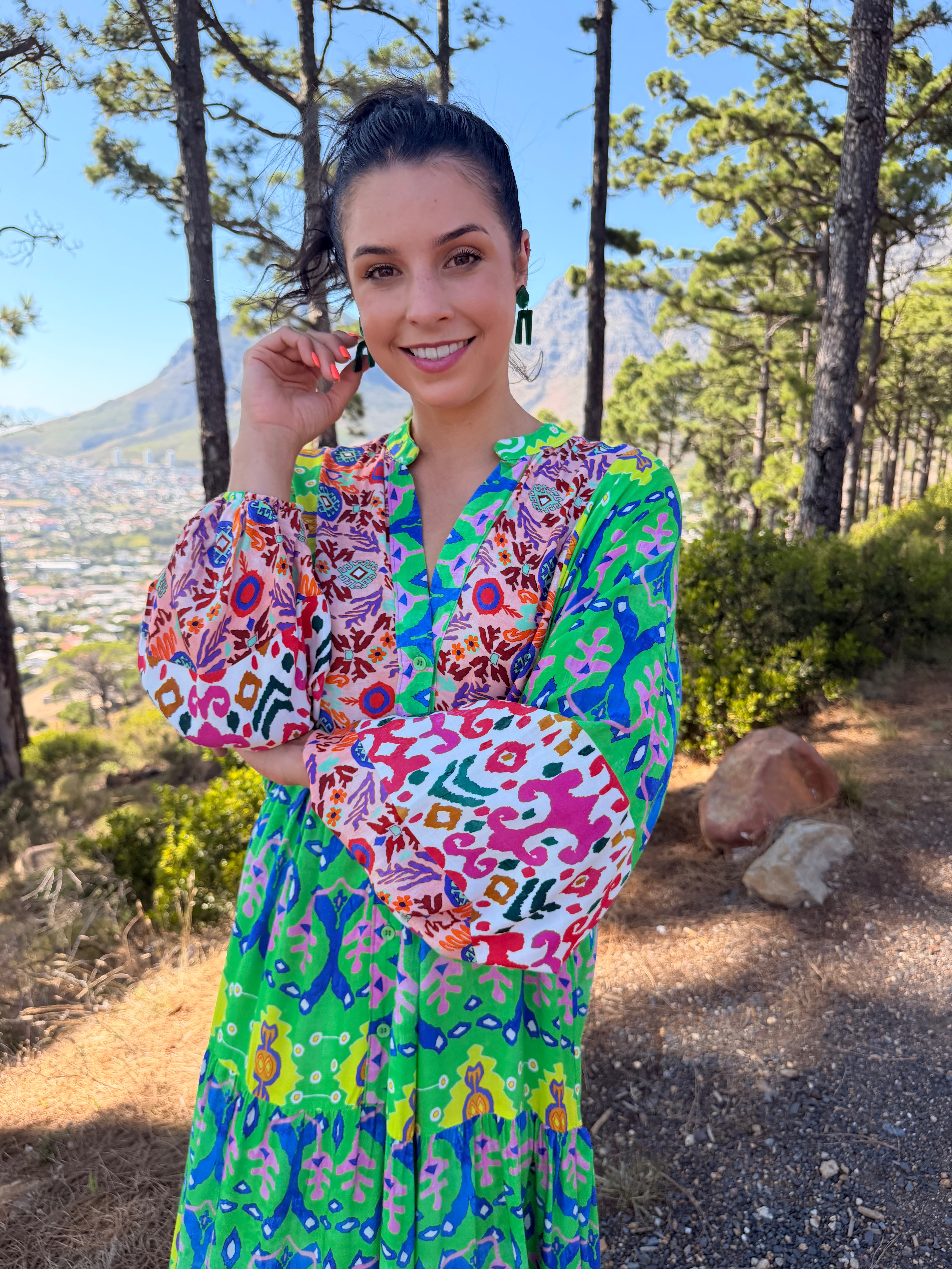 Jenna dress - Multi ikat