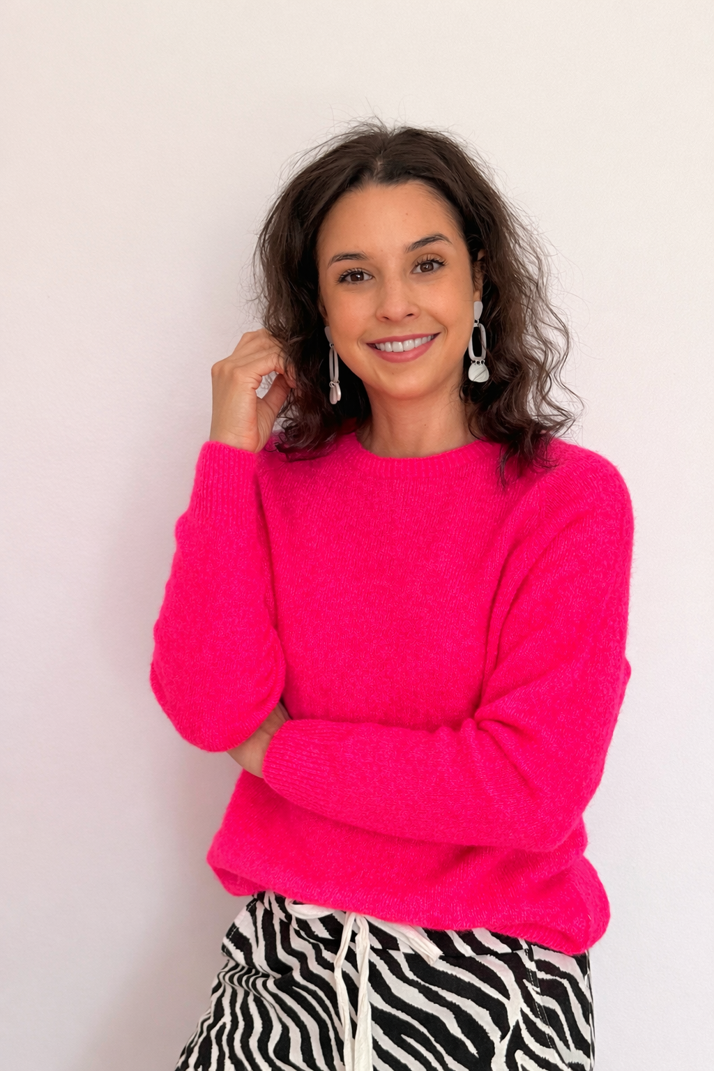 Baby alpaca knit - Hot pink