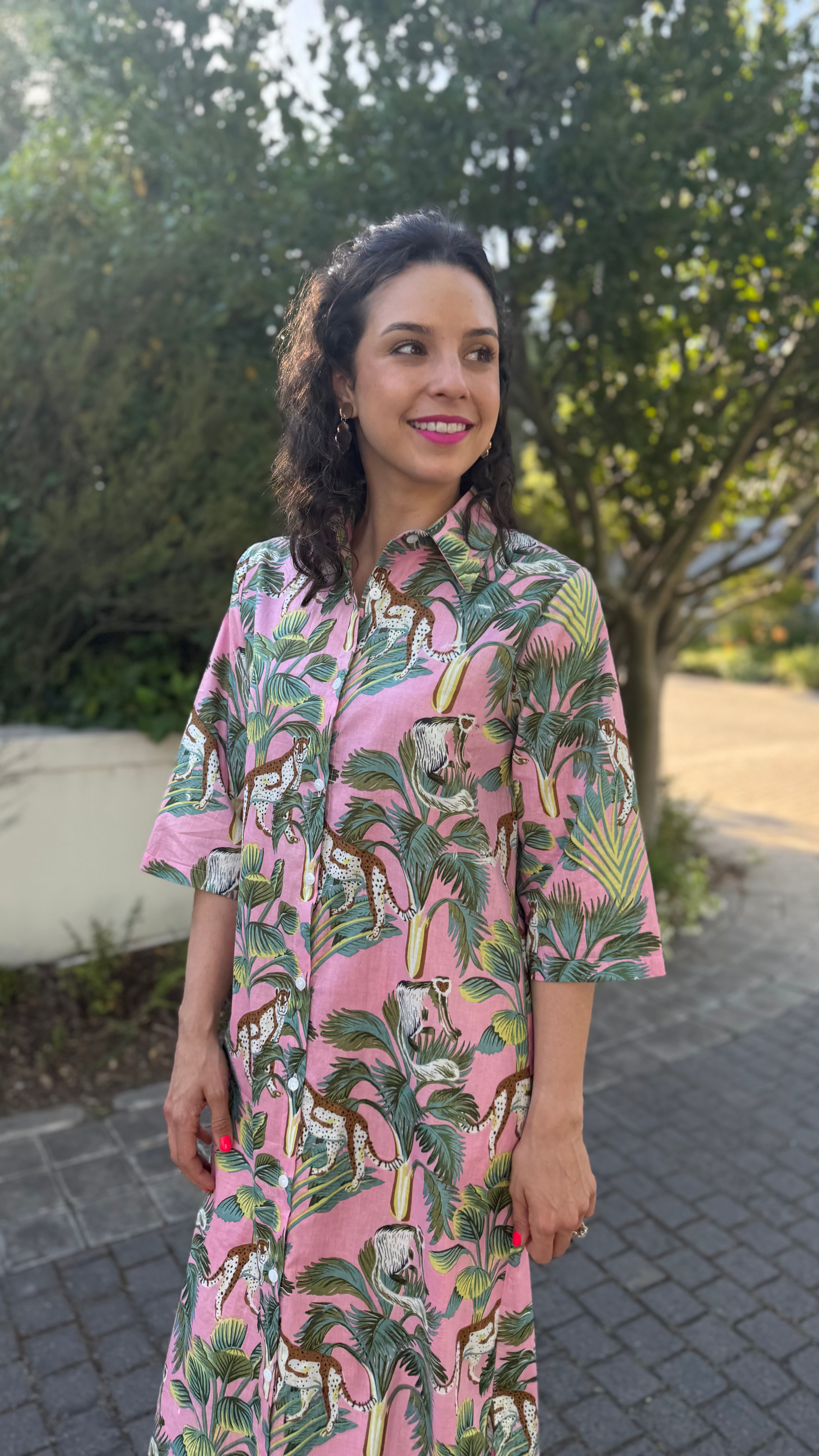 Jennifer dress - Light pink tiger