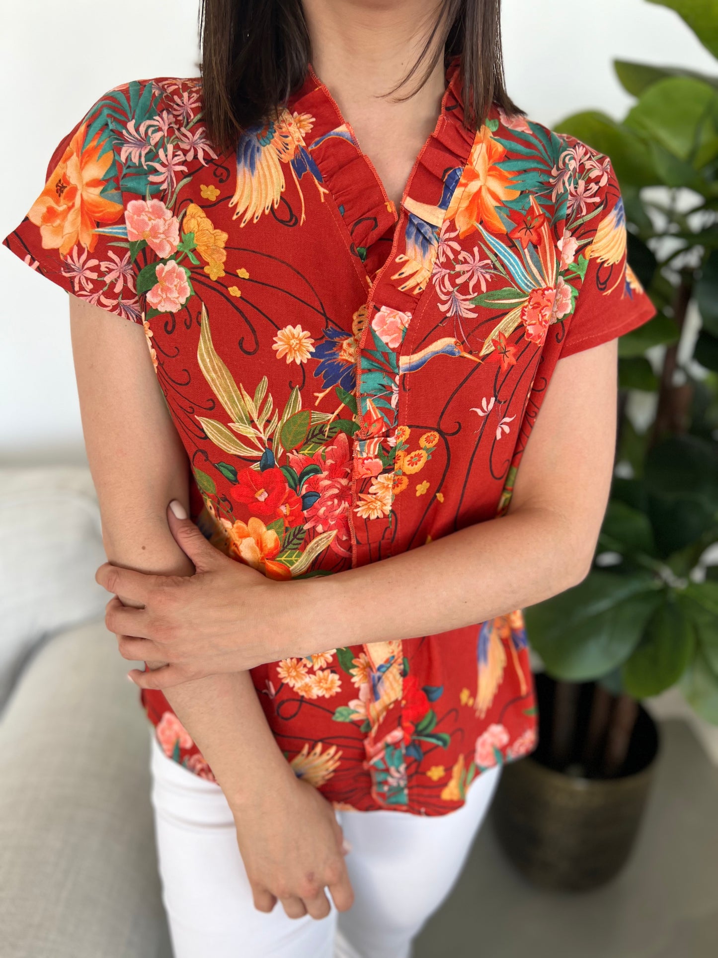 Anelia top - Maroon bird