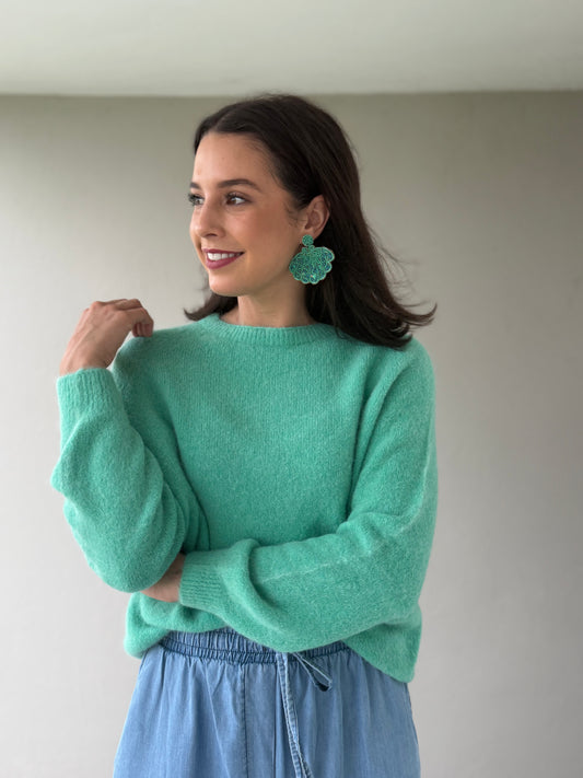 Will restock soon!! Baby alpaca knit - Aqua