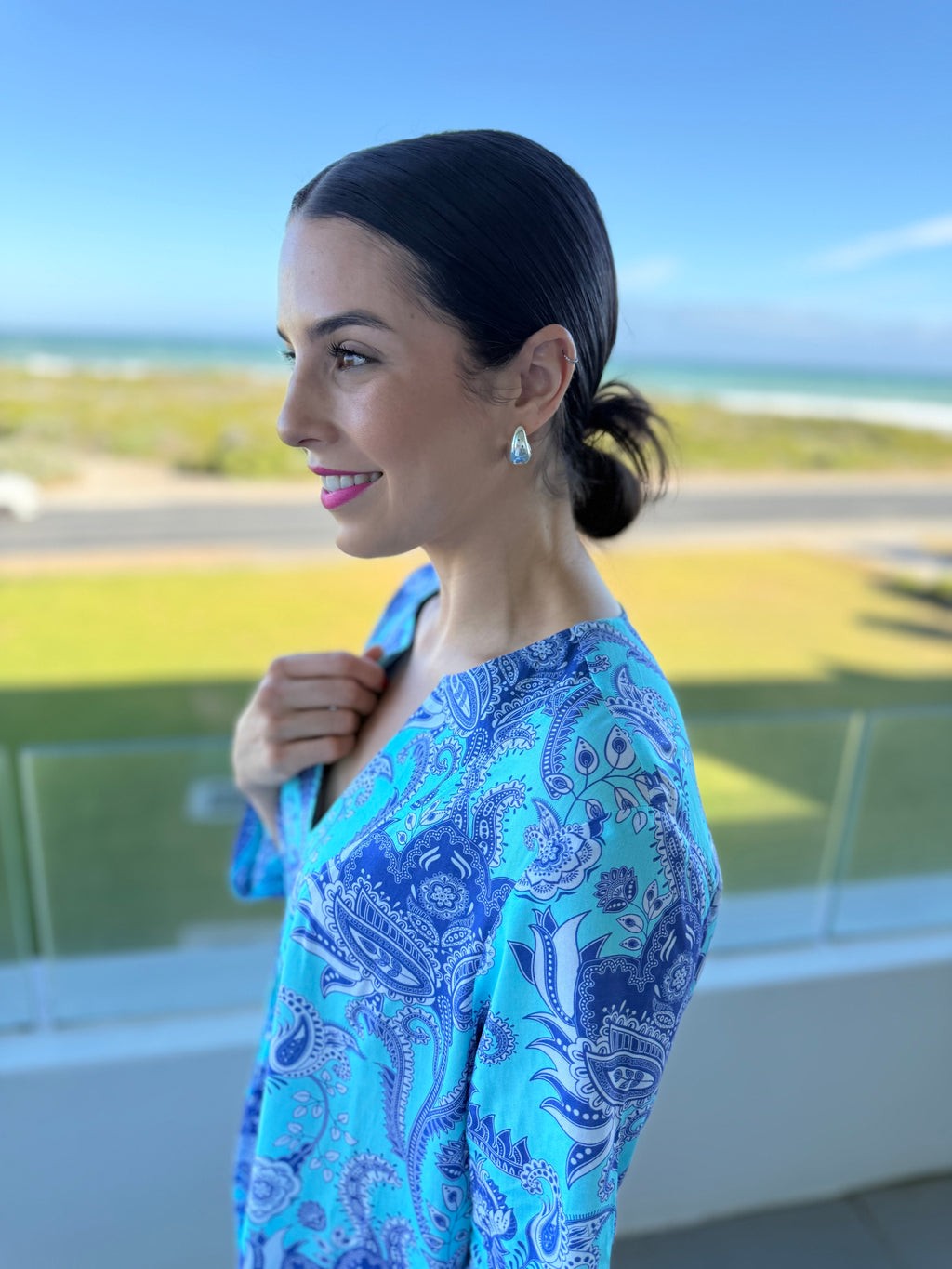 Vicky dress - Blue paisley