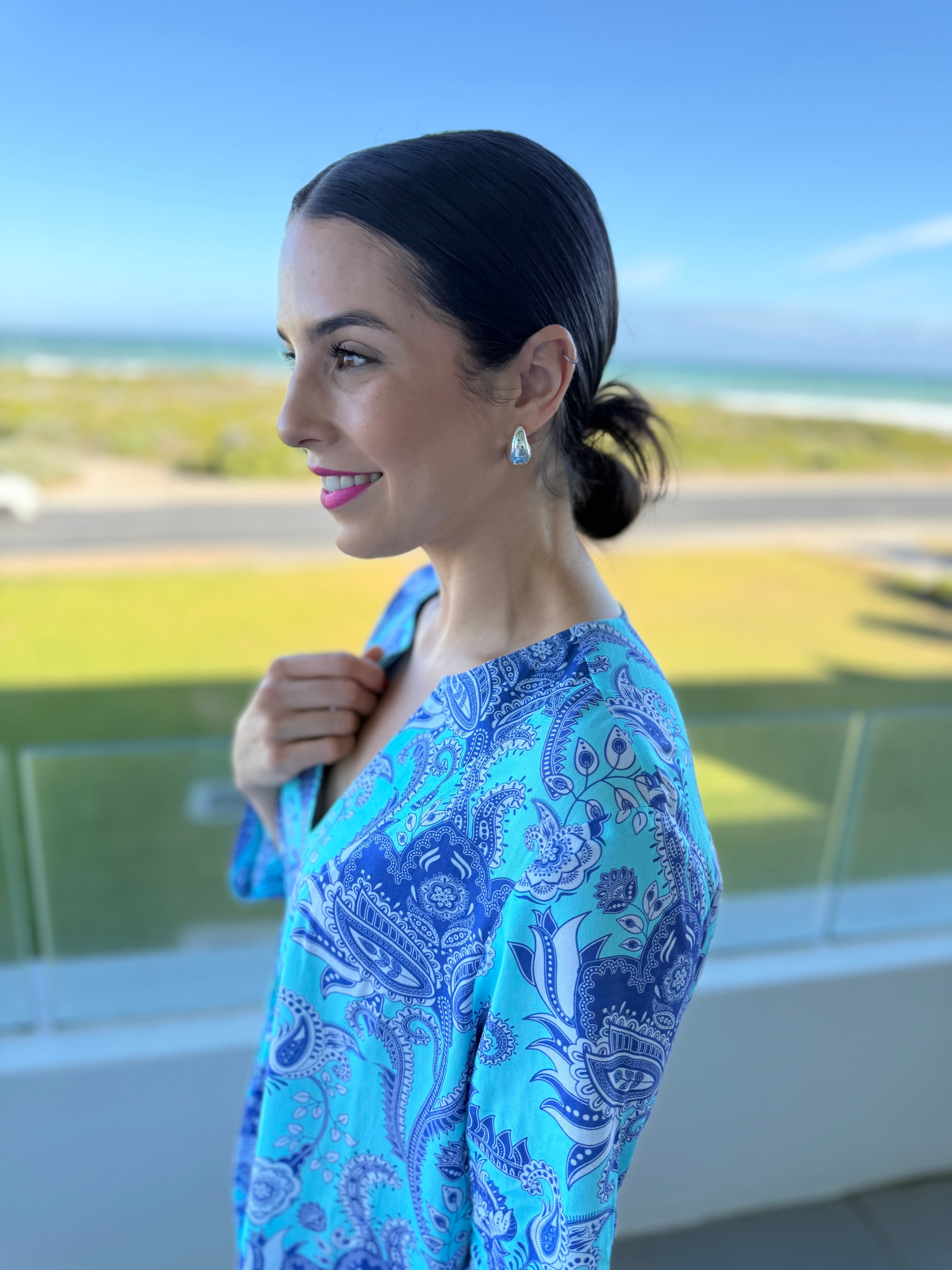 Vicky dress - Blue paisley