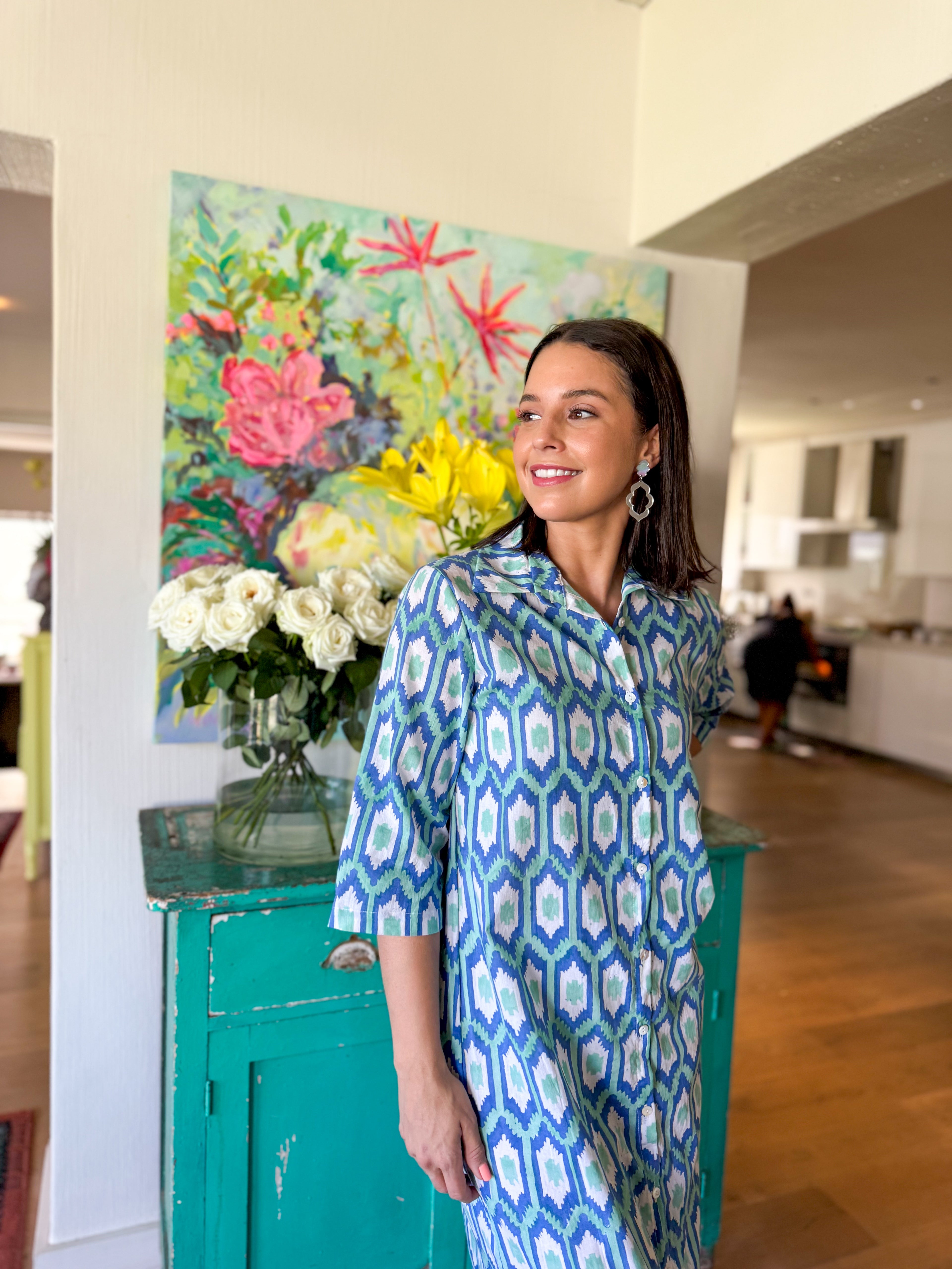 Jennifer - blue ikat