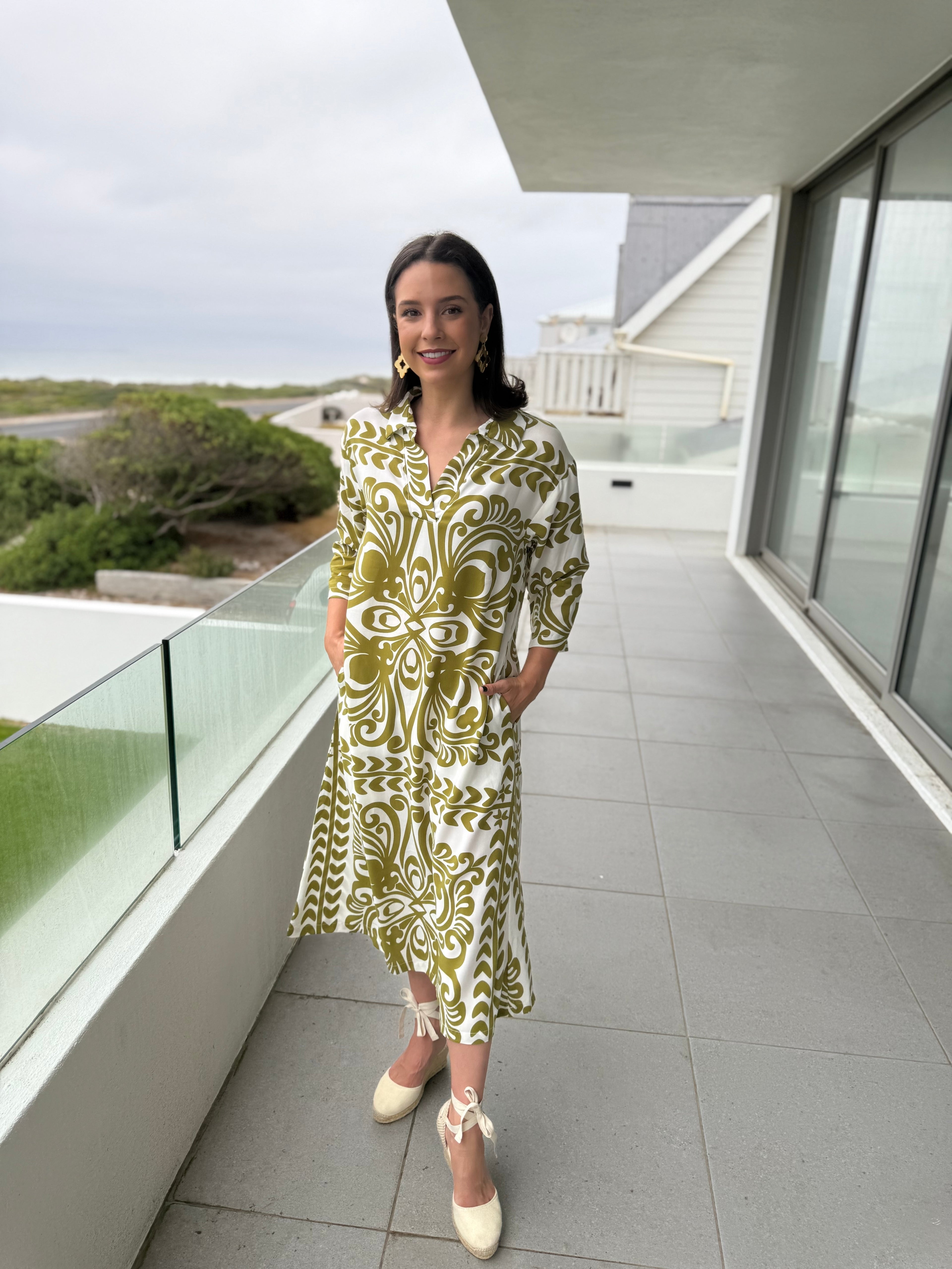 Janet dress - Green tribal