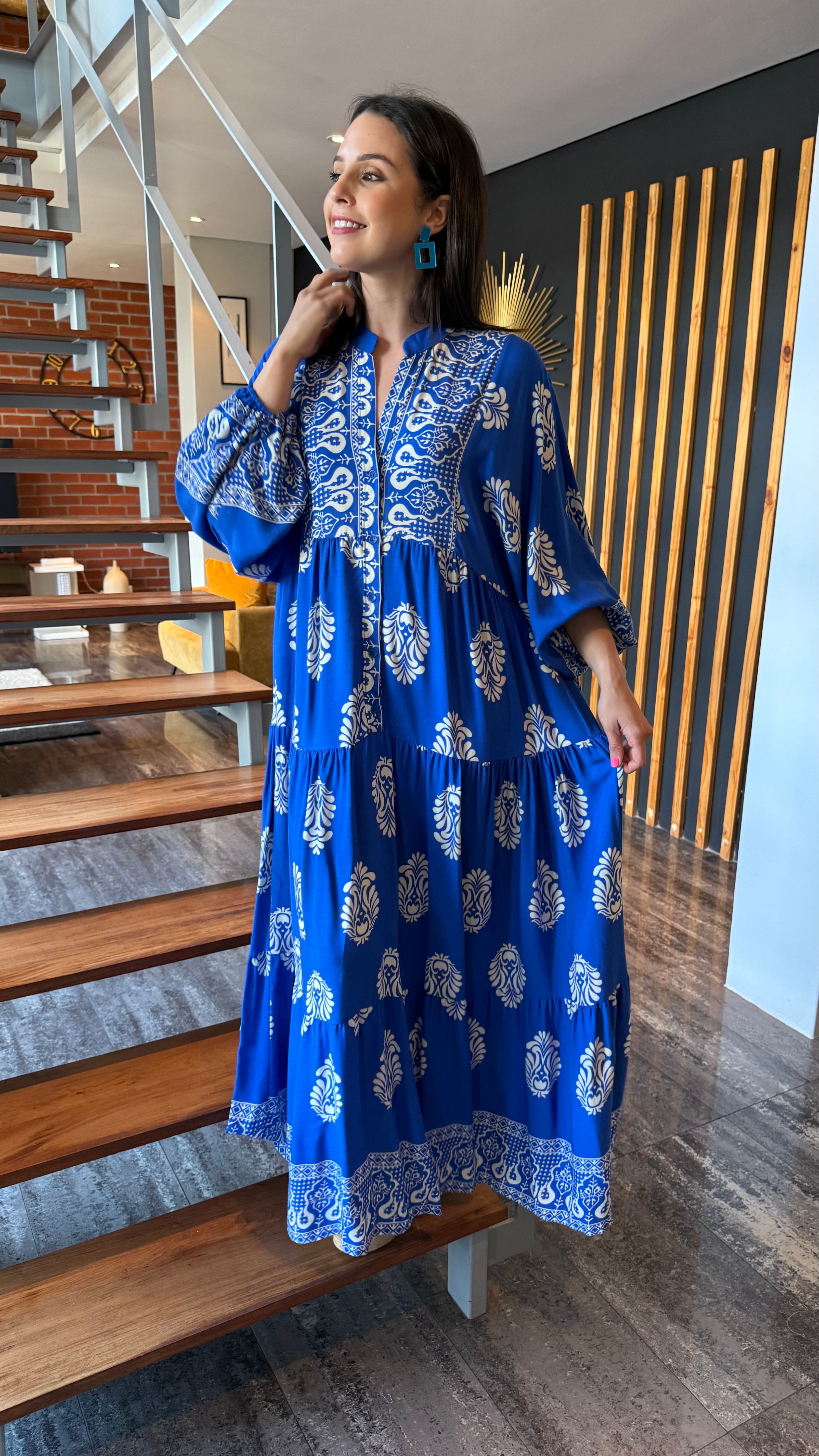 Jenna dress - Blue tribal