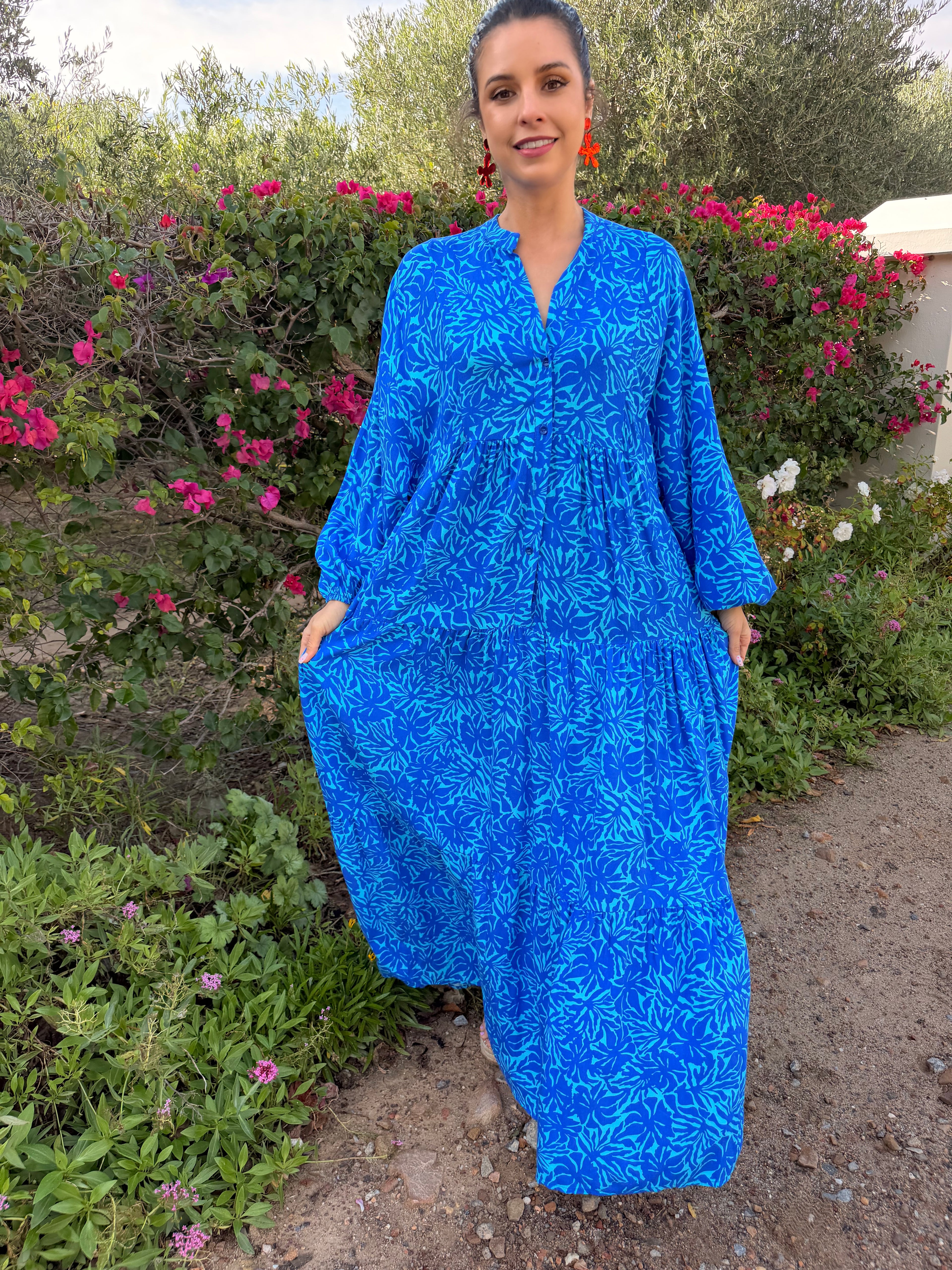 Jenna dress - Blue two tone