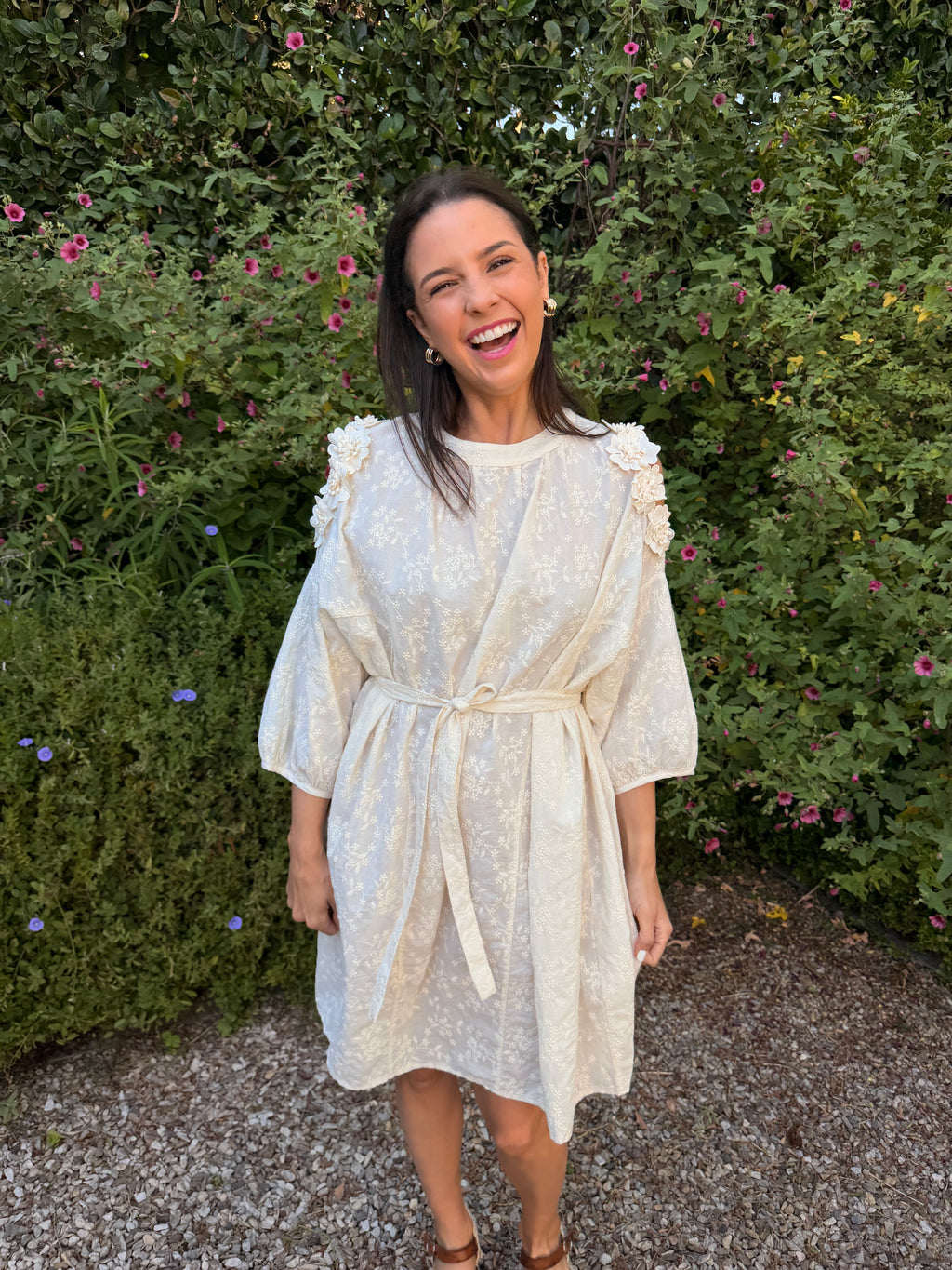 Liliana Italian dress - Cream anglaise