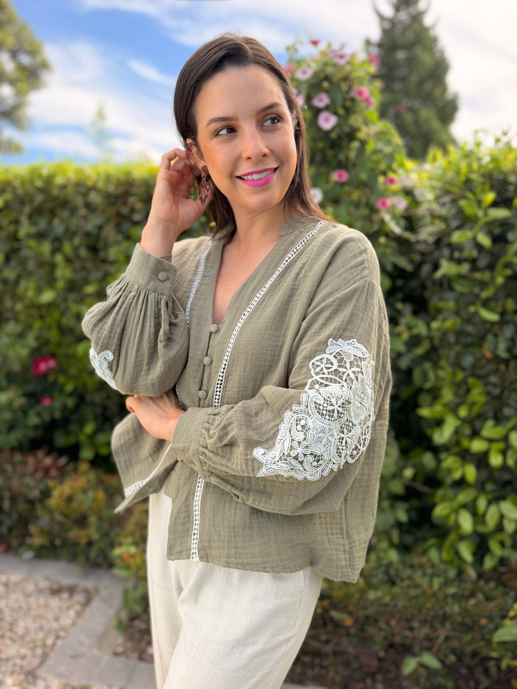 Jeanley blouse - Khaki