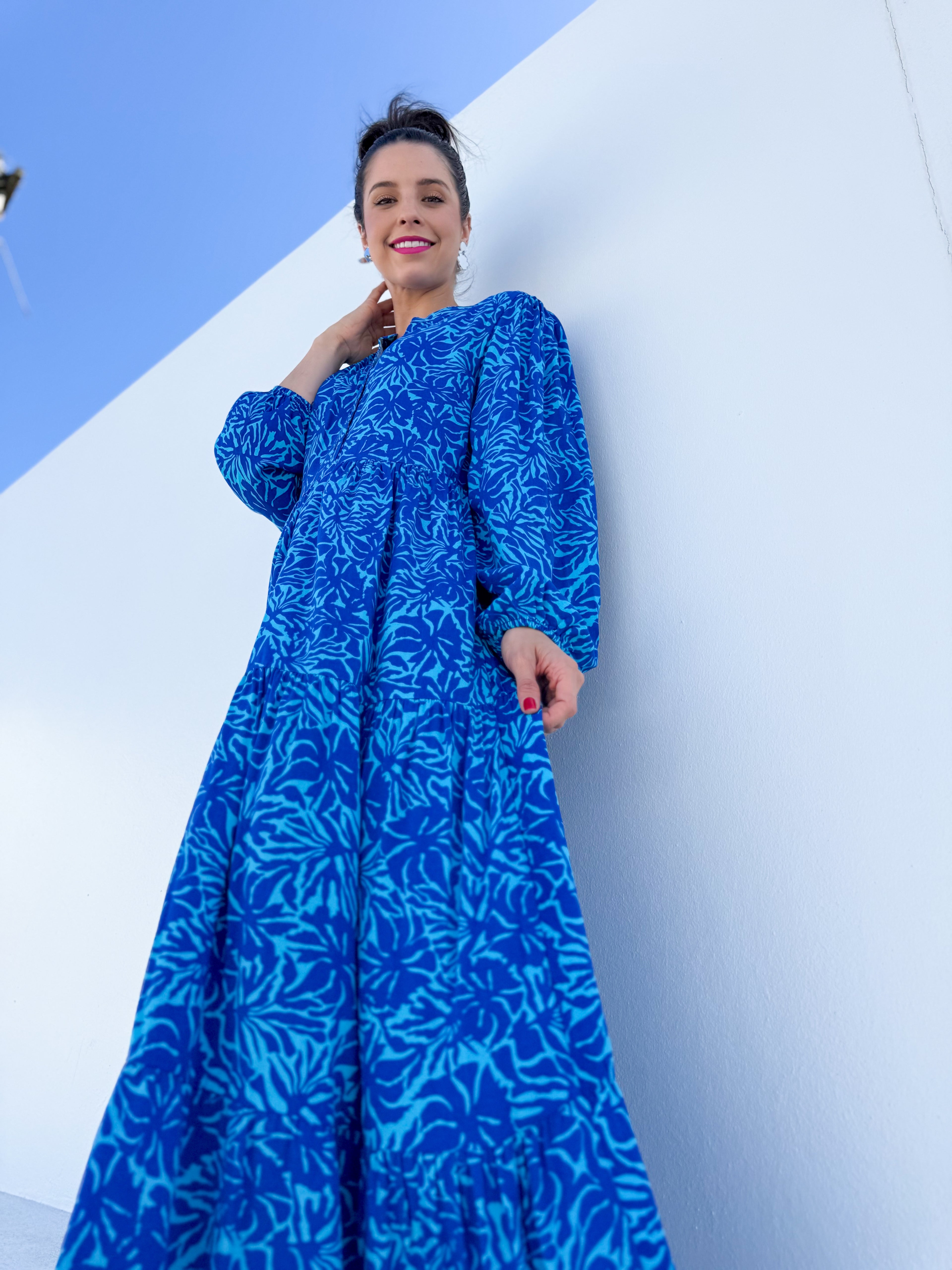 Thea dress - Blue floral