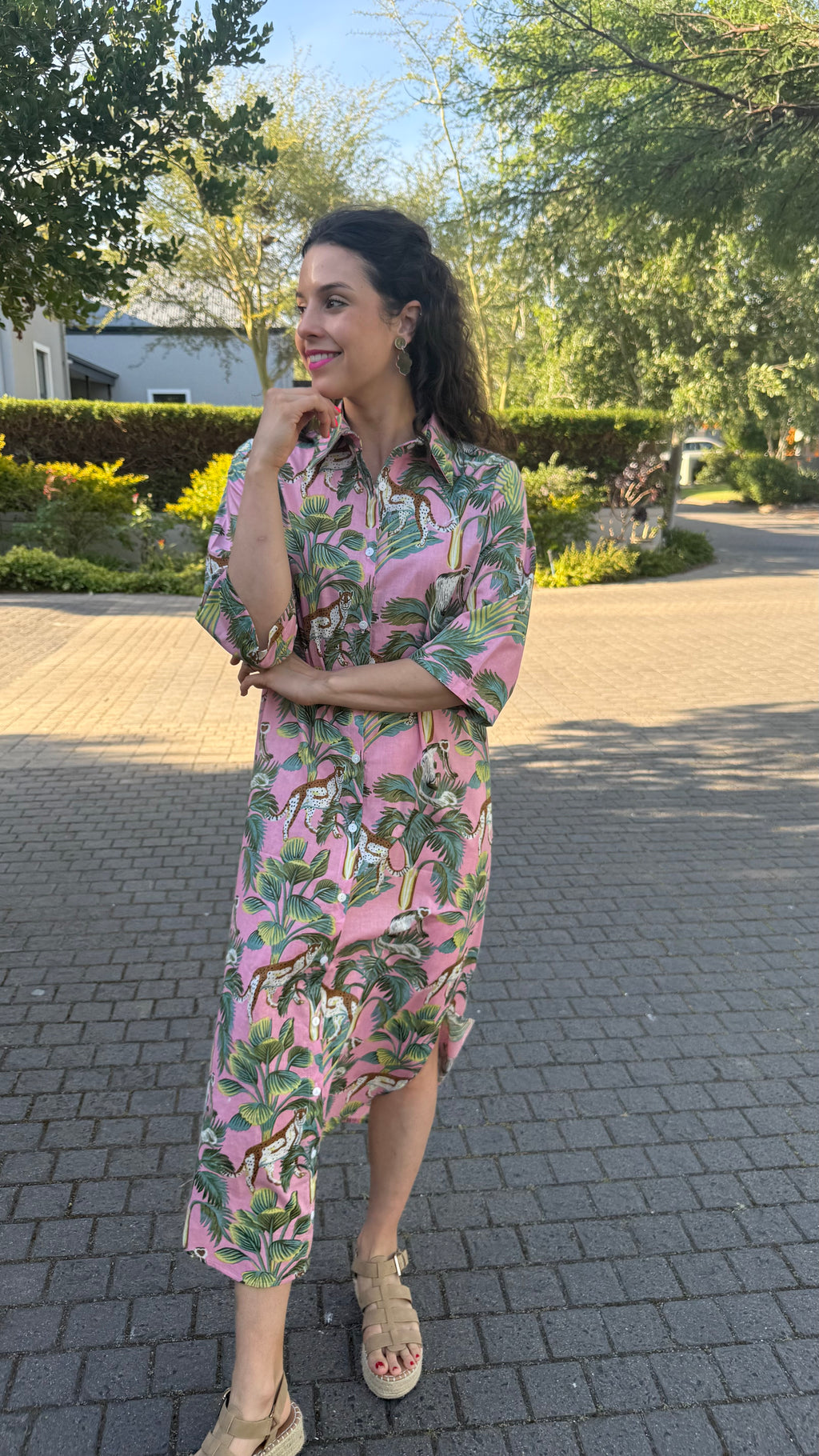 Jennifer dress - Light pink tiger