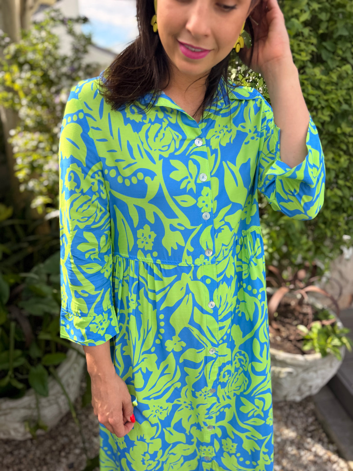 Viva dress - Lime & Blue