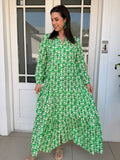 Gillian dress - Geometric green