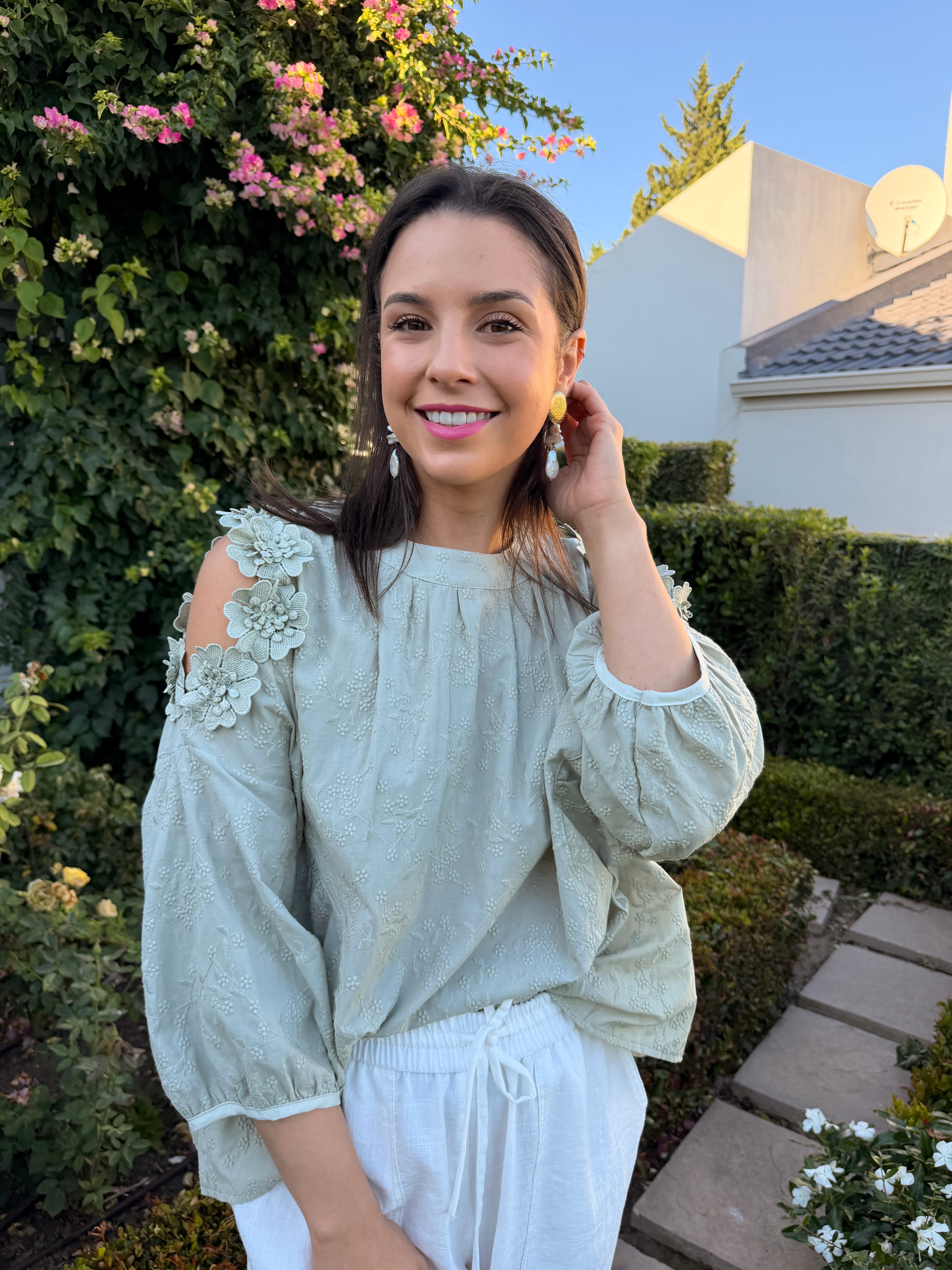 Christine Italian blouse - Sage