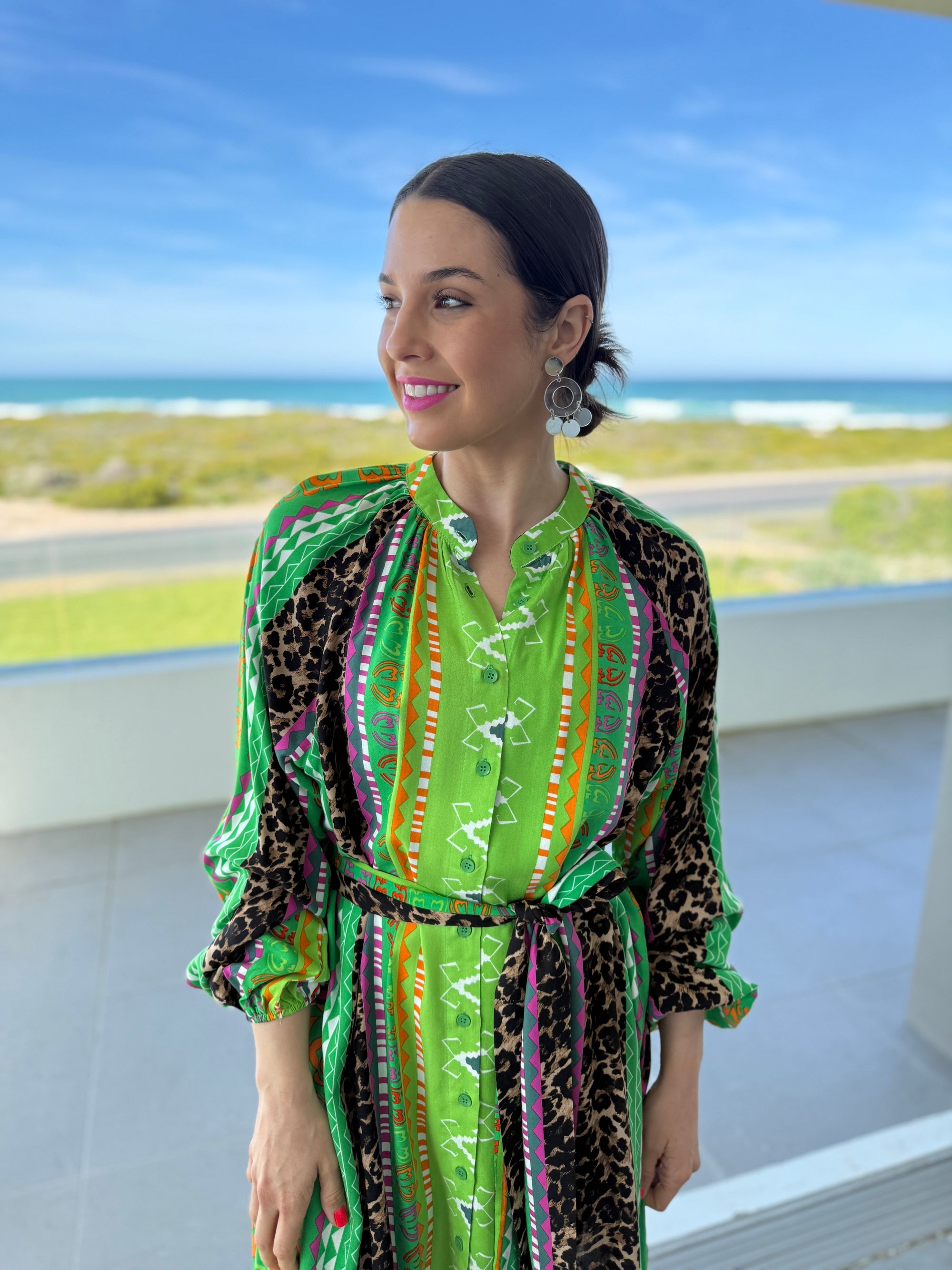 Gabby dress - Green leopard