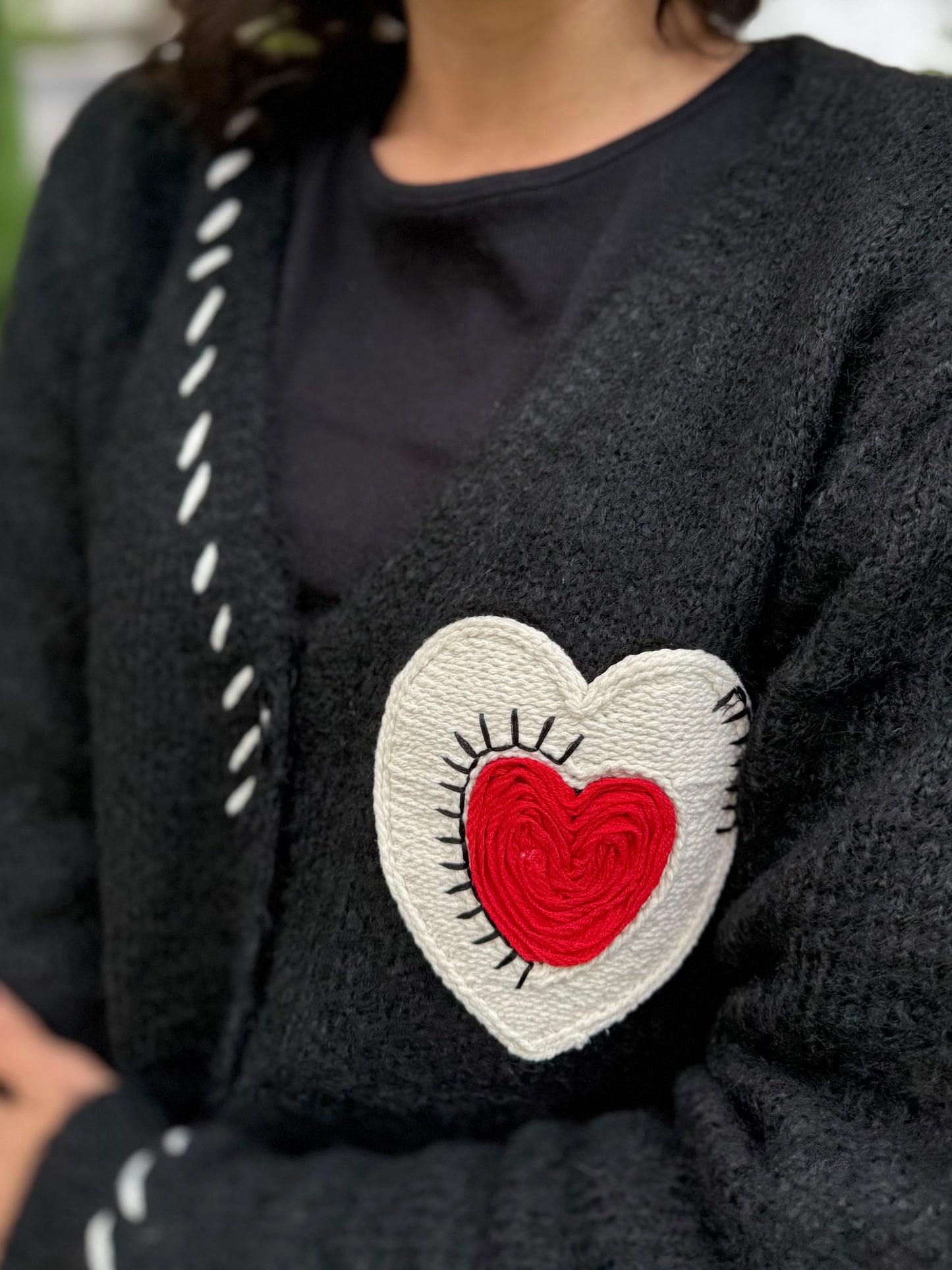 Lana wool cardigan - Queen of hearts