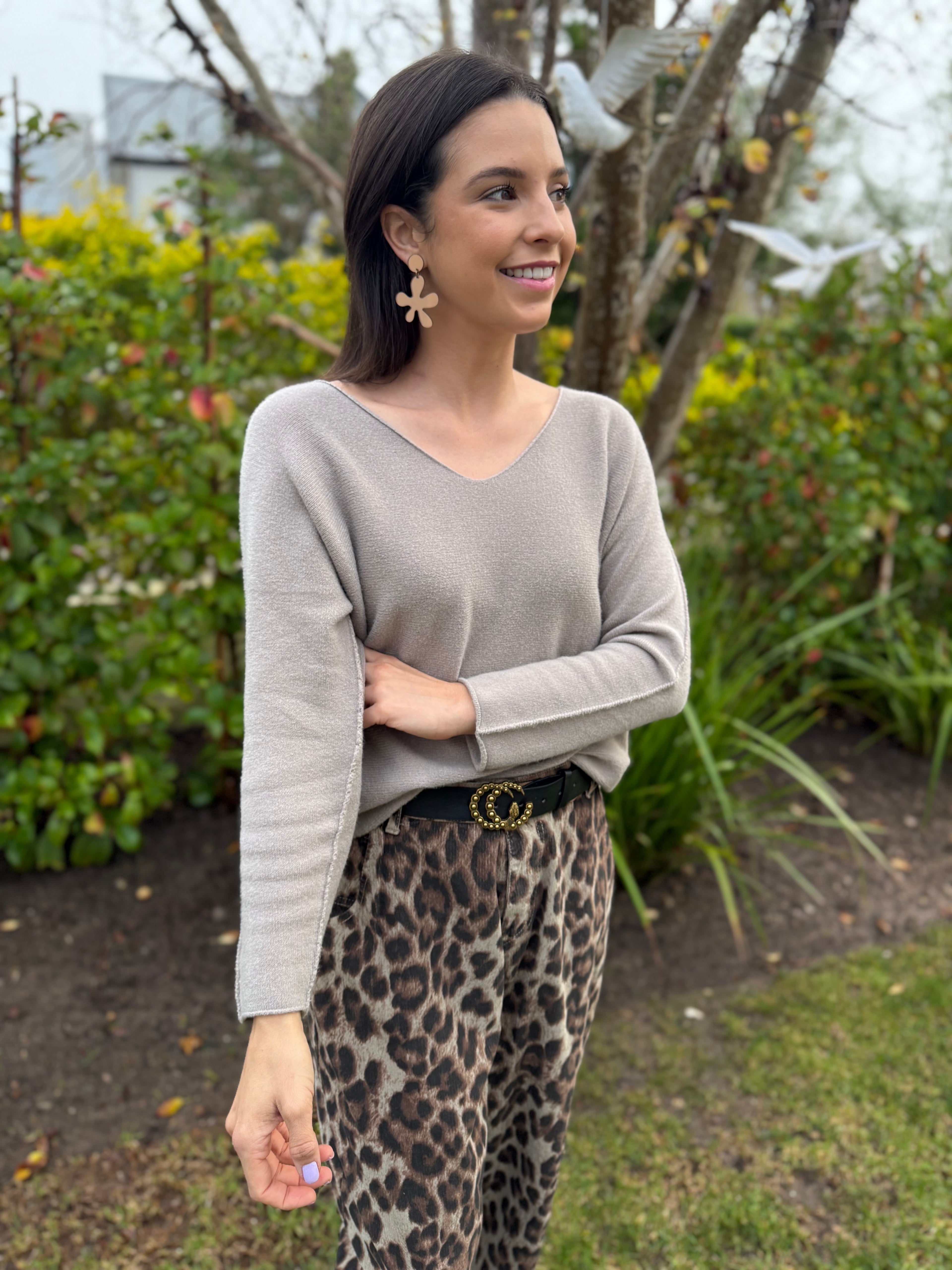 Italian viscose knit- Stone