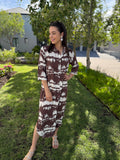 Jennifer dress- Mocha ikat