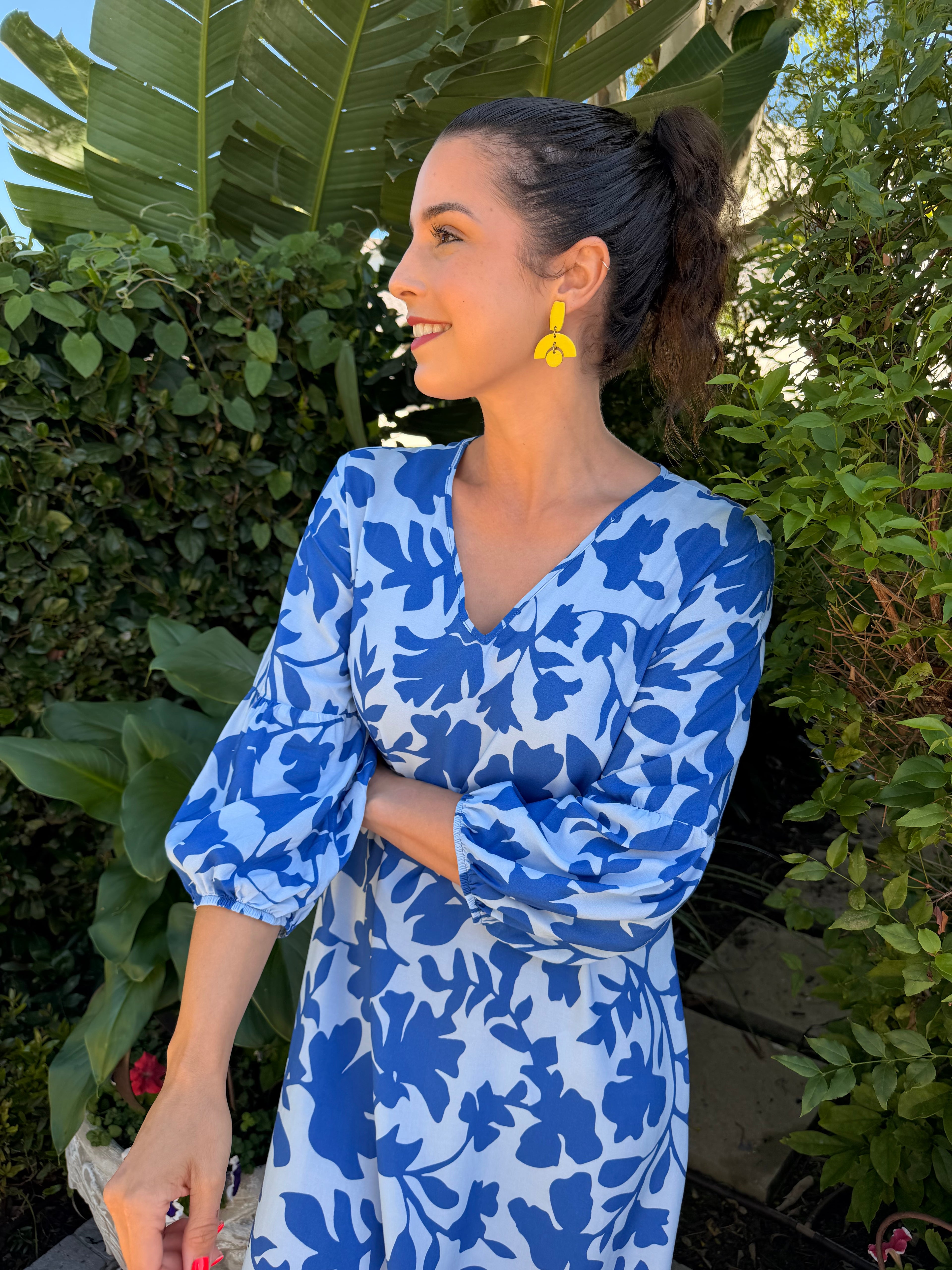 Gia dress - Blue floral