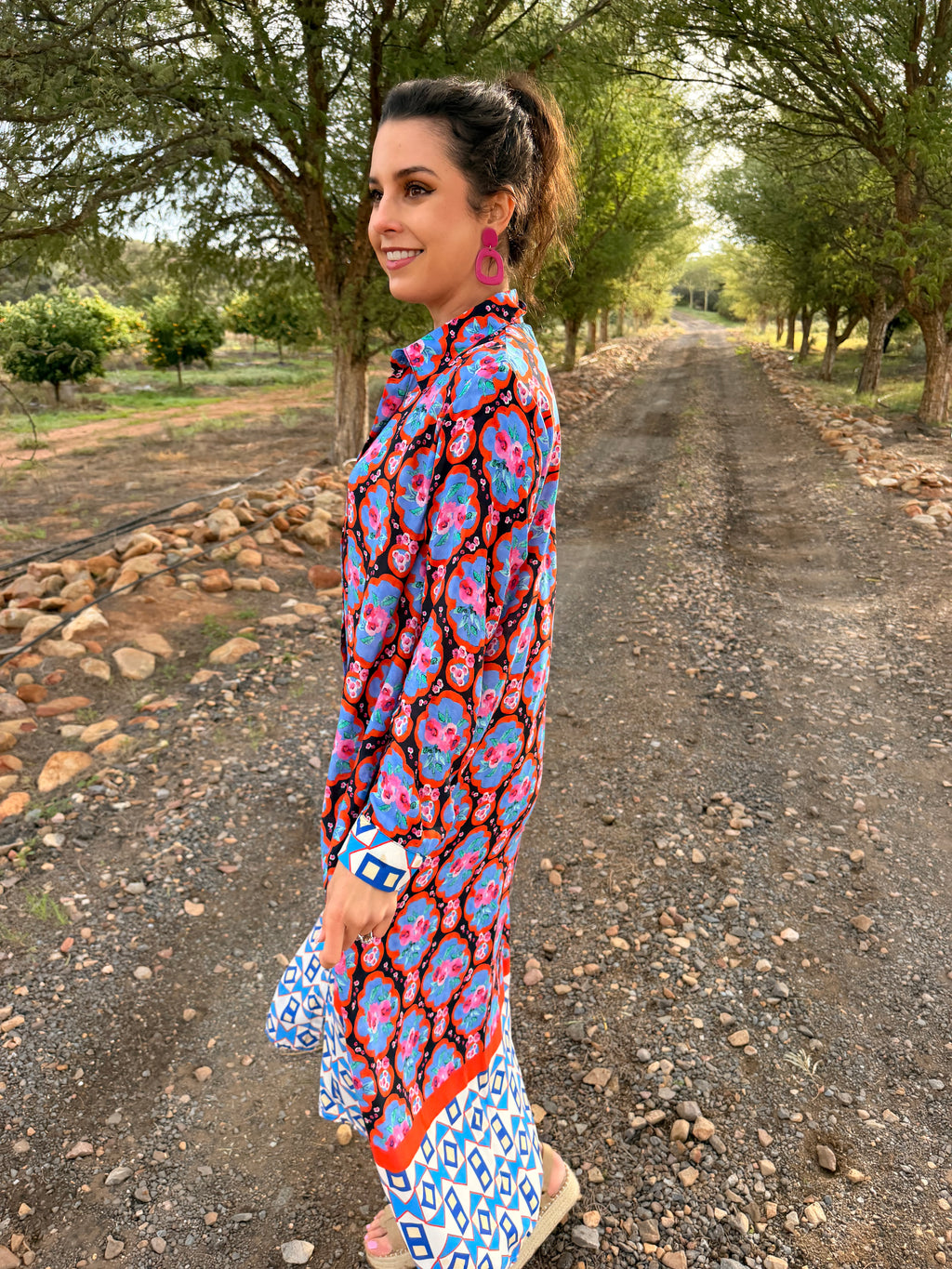 Phelia shirt dress - Watercolour roses