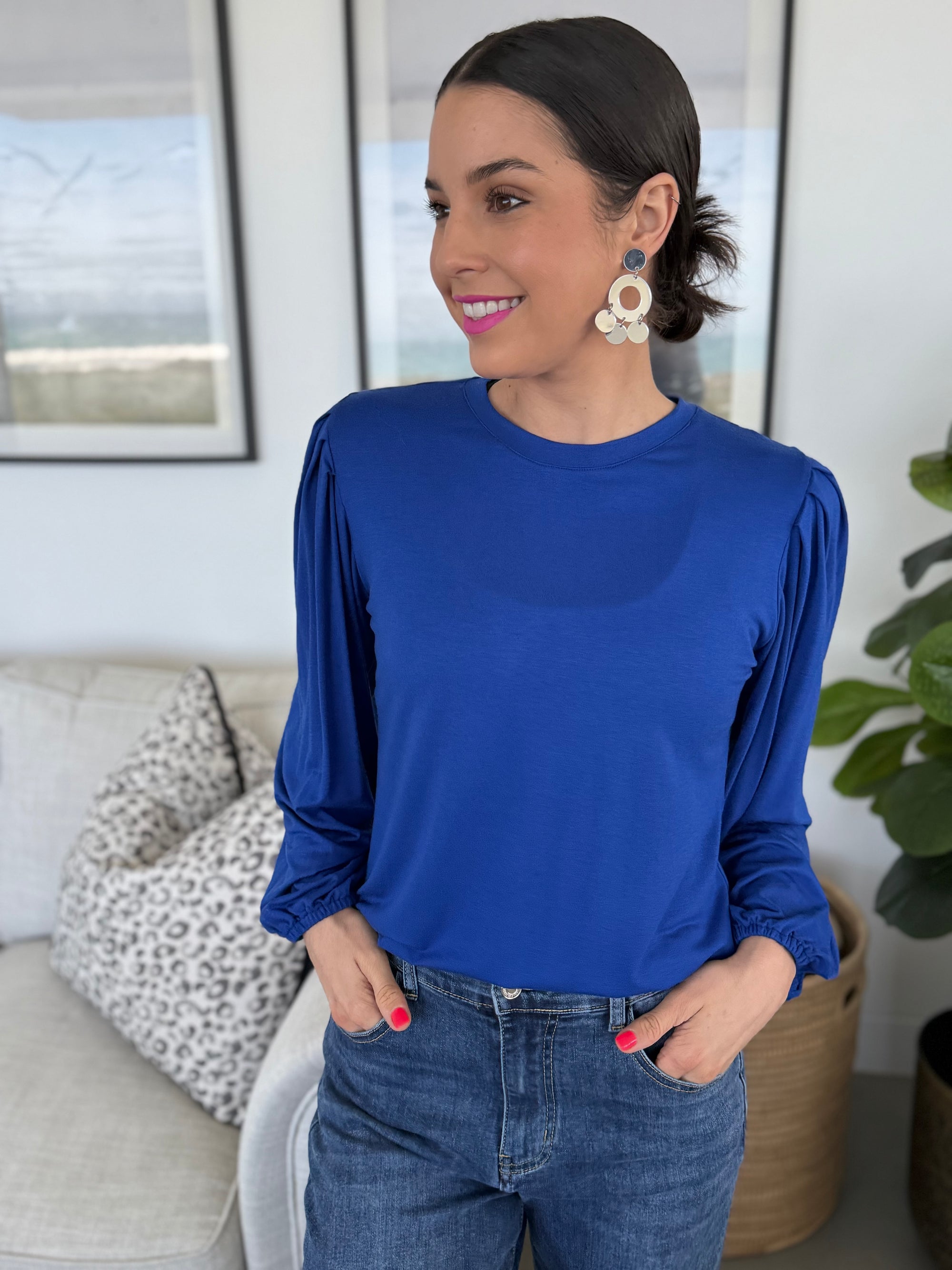 Mia top - Electric blue