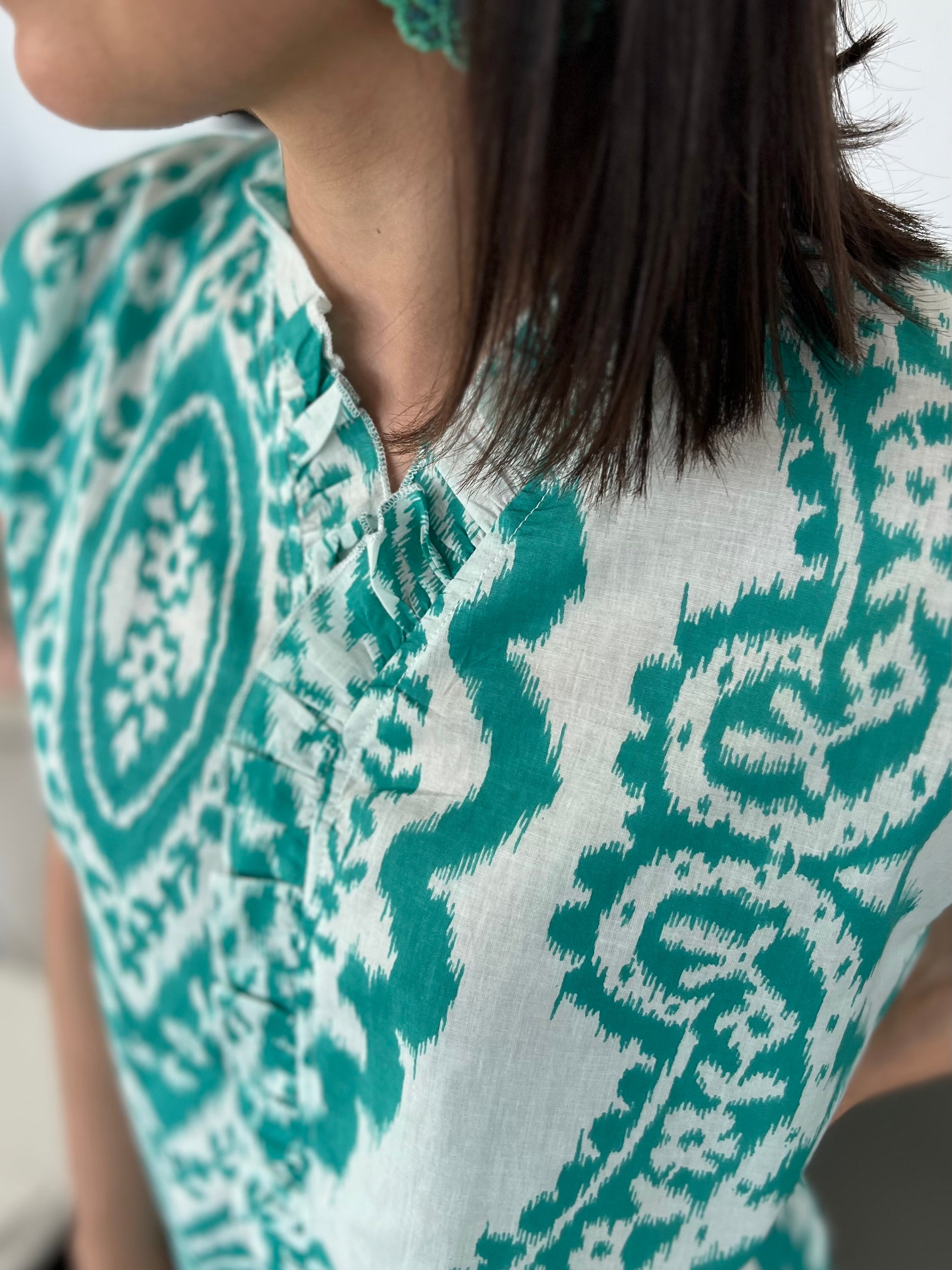 Anelia top - Blue ikat