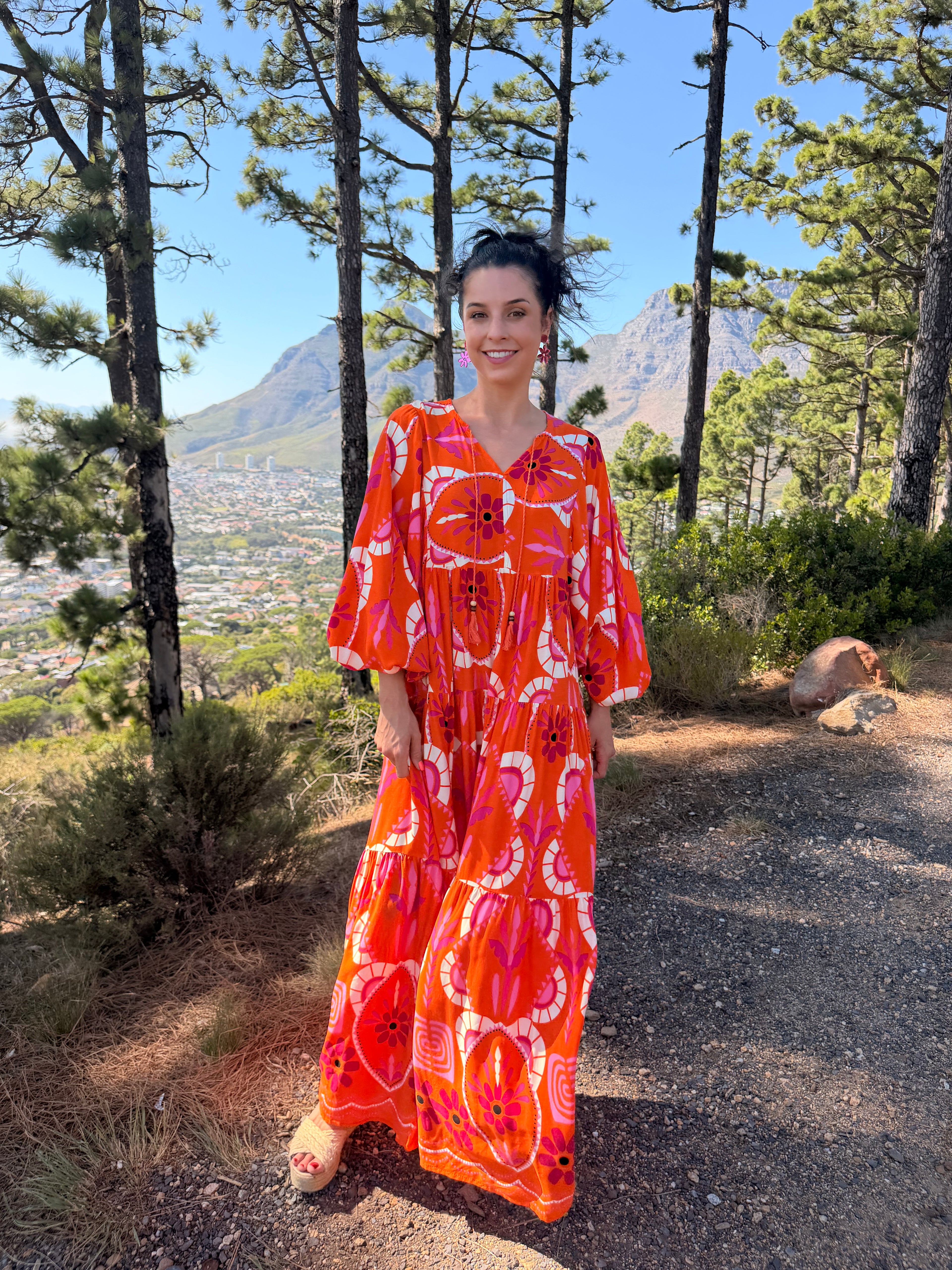 Kika dress - Orange & Pink