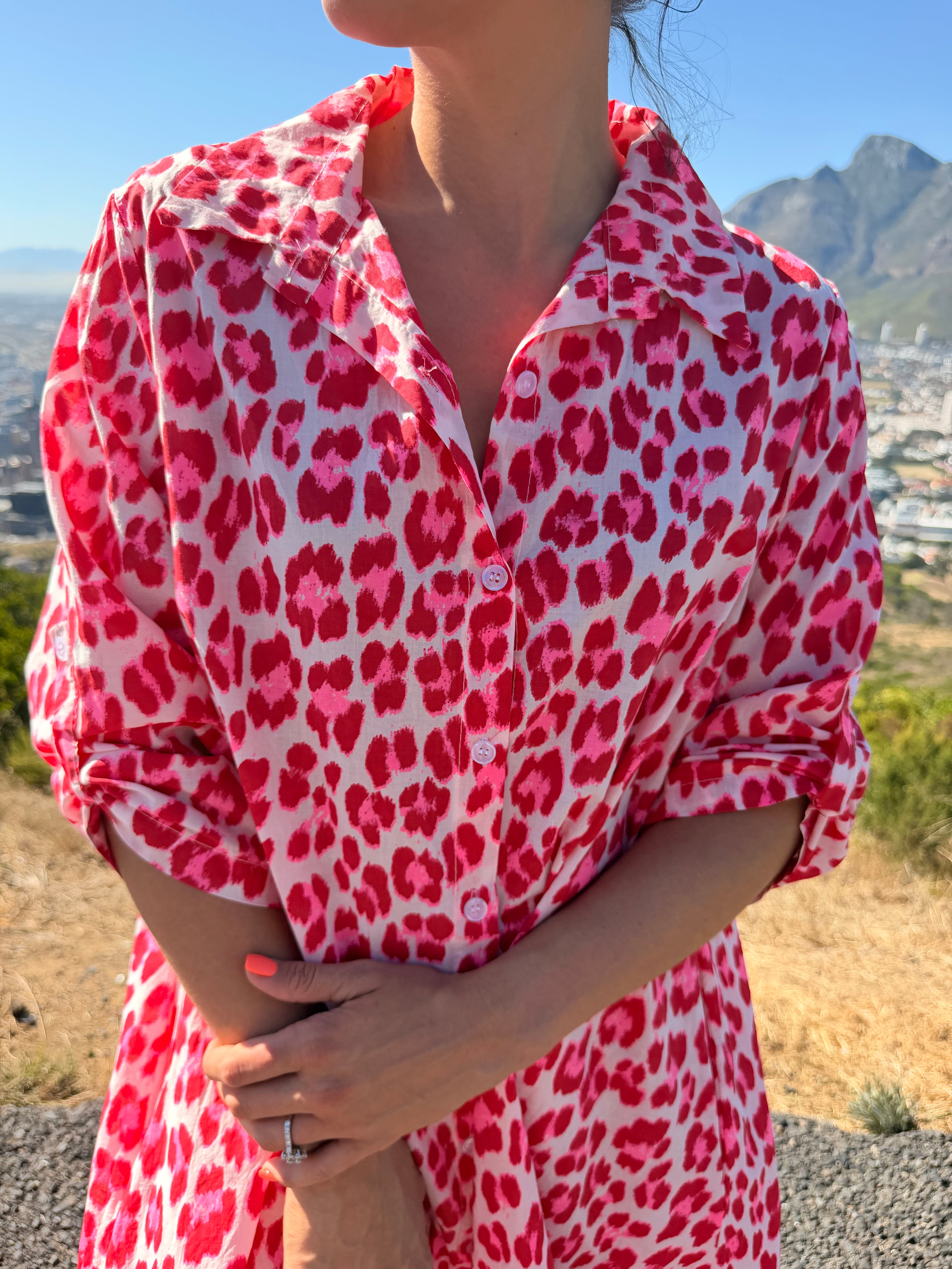 Janine dress - Pink leopard