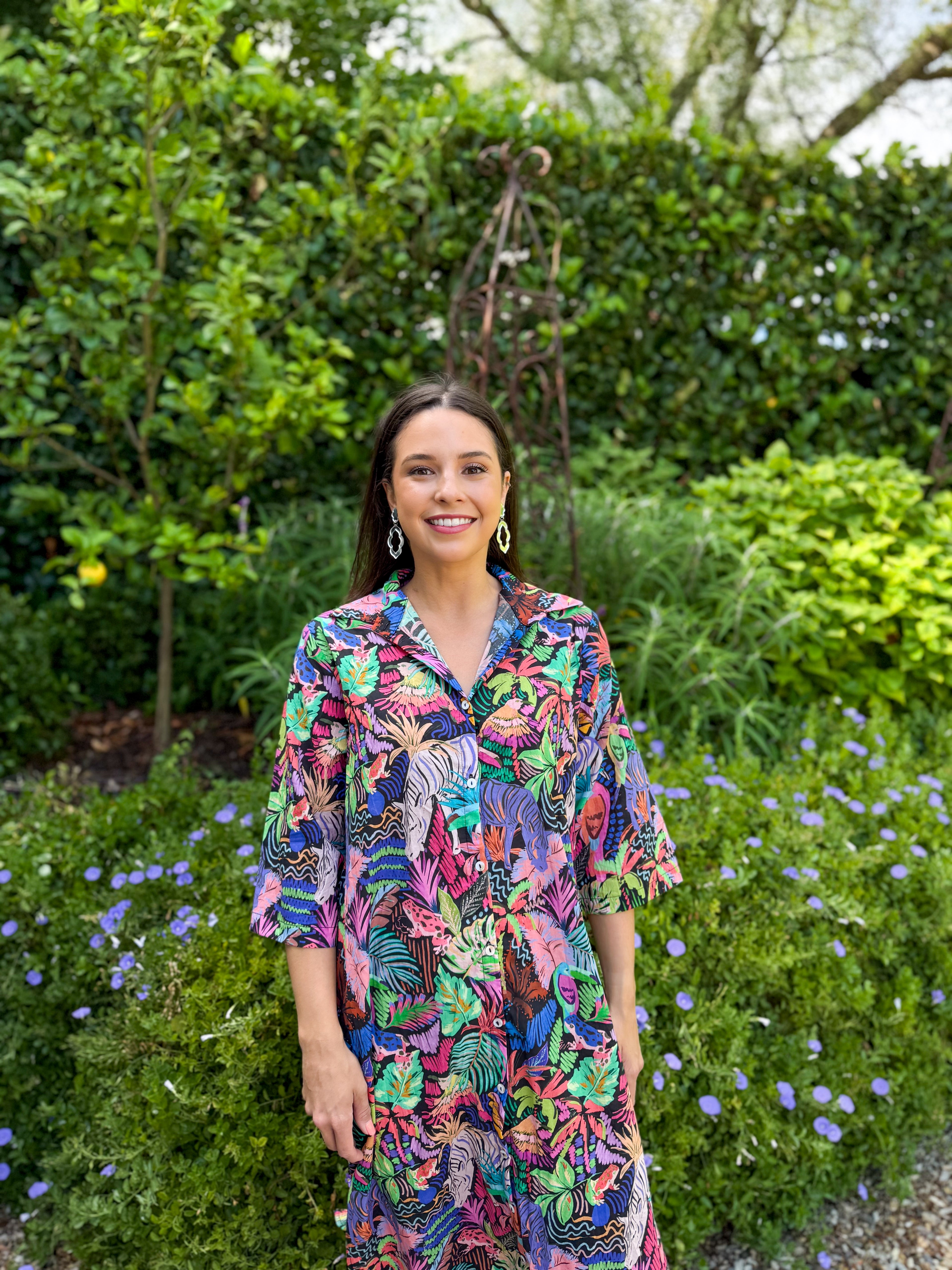 Jennifer dress- Highlighter jungle