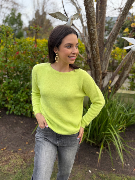 Baby alpaca knit (Round neck) - Lime