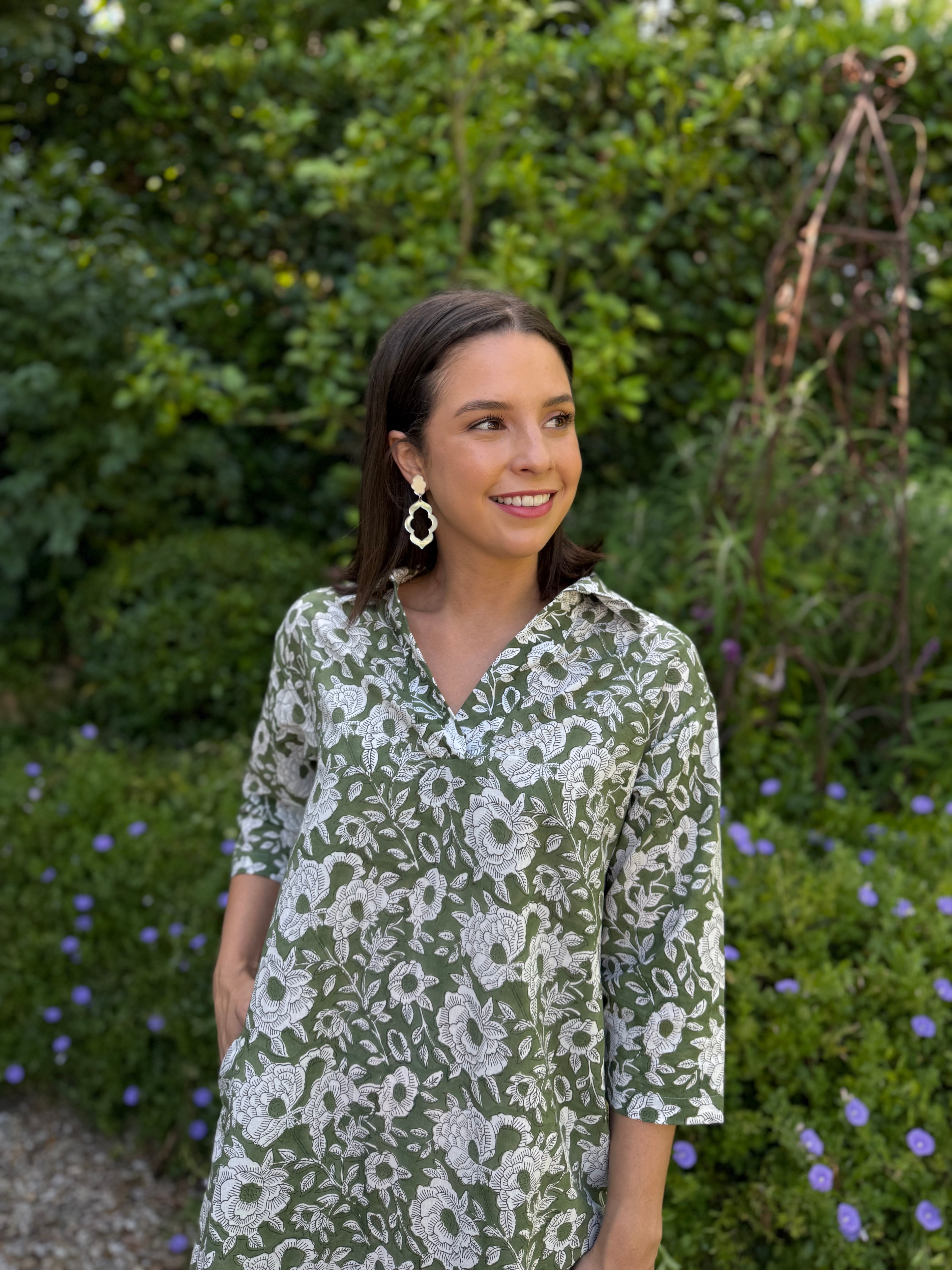 Janet dress - Green floral