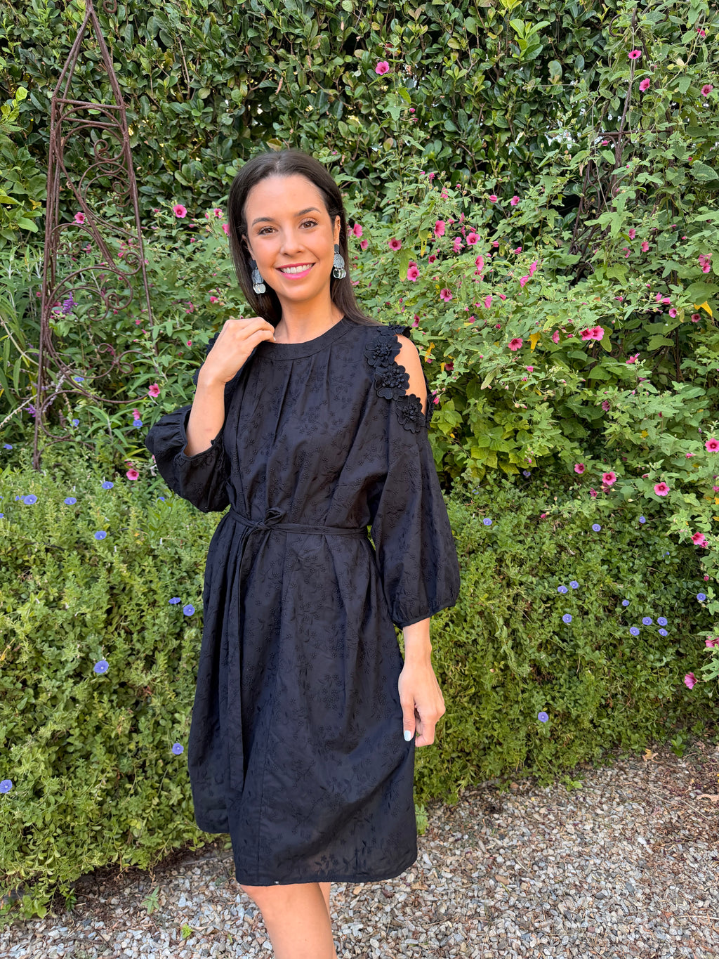 Liliana Italian dress - Black anglaise