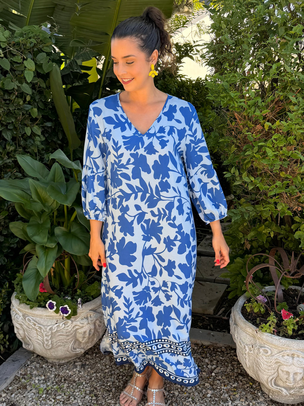 Gia dress - Blue floral