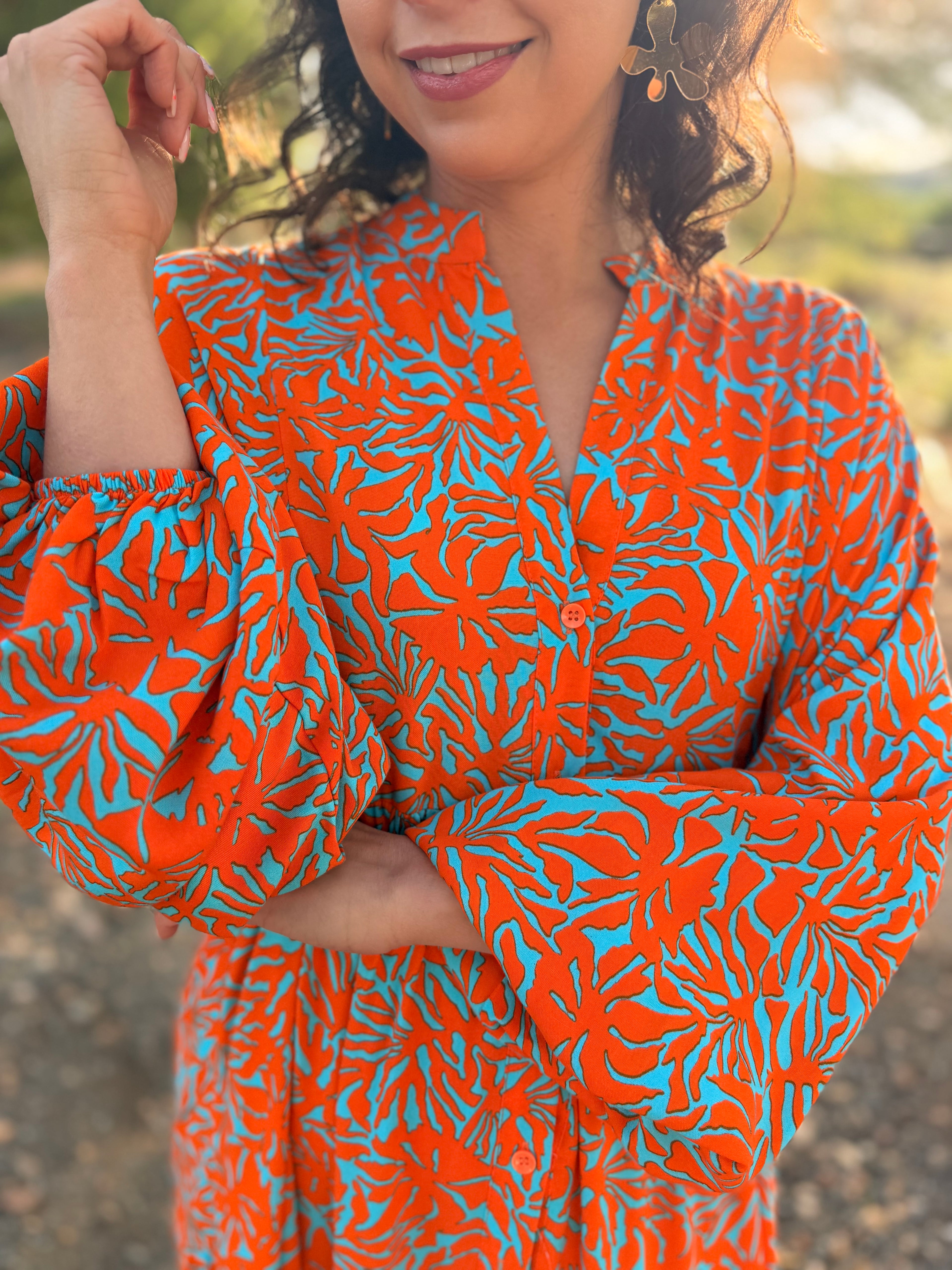 Jenna dress - Orange two tone